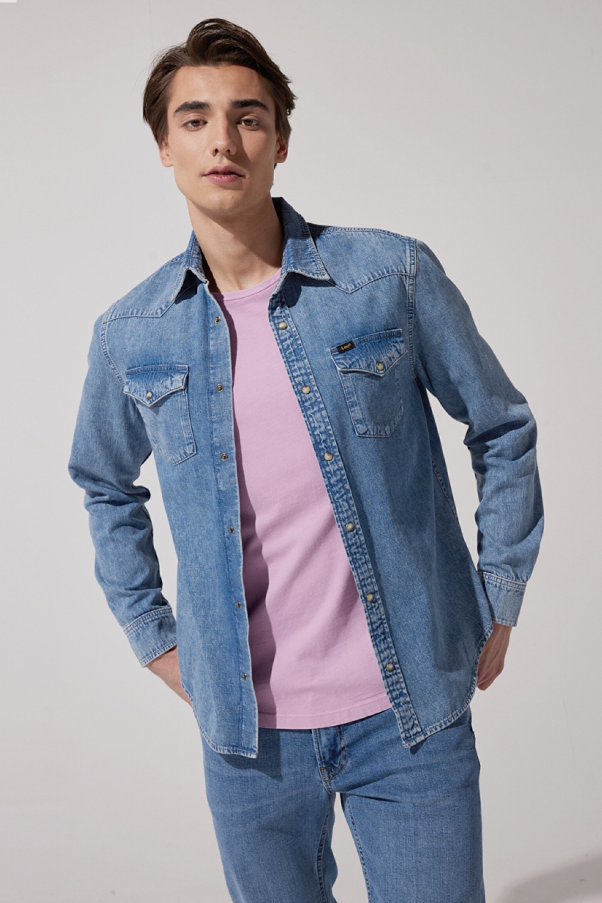 Regular Fit Normal Kesim %100 Pamuk Mavi Jean Kot Gömlek