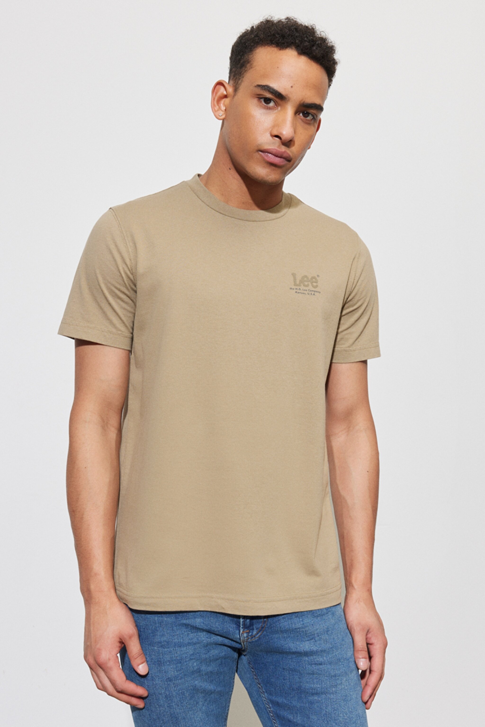 Regular Fit Normal Kesim %100 Pamuk Bisiklet Yaka Tişört - Clay-L68SFE56