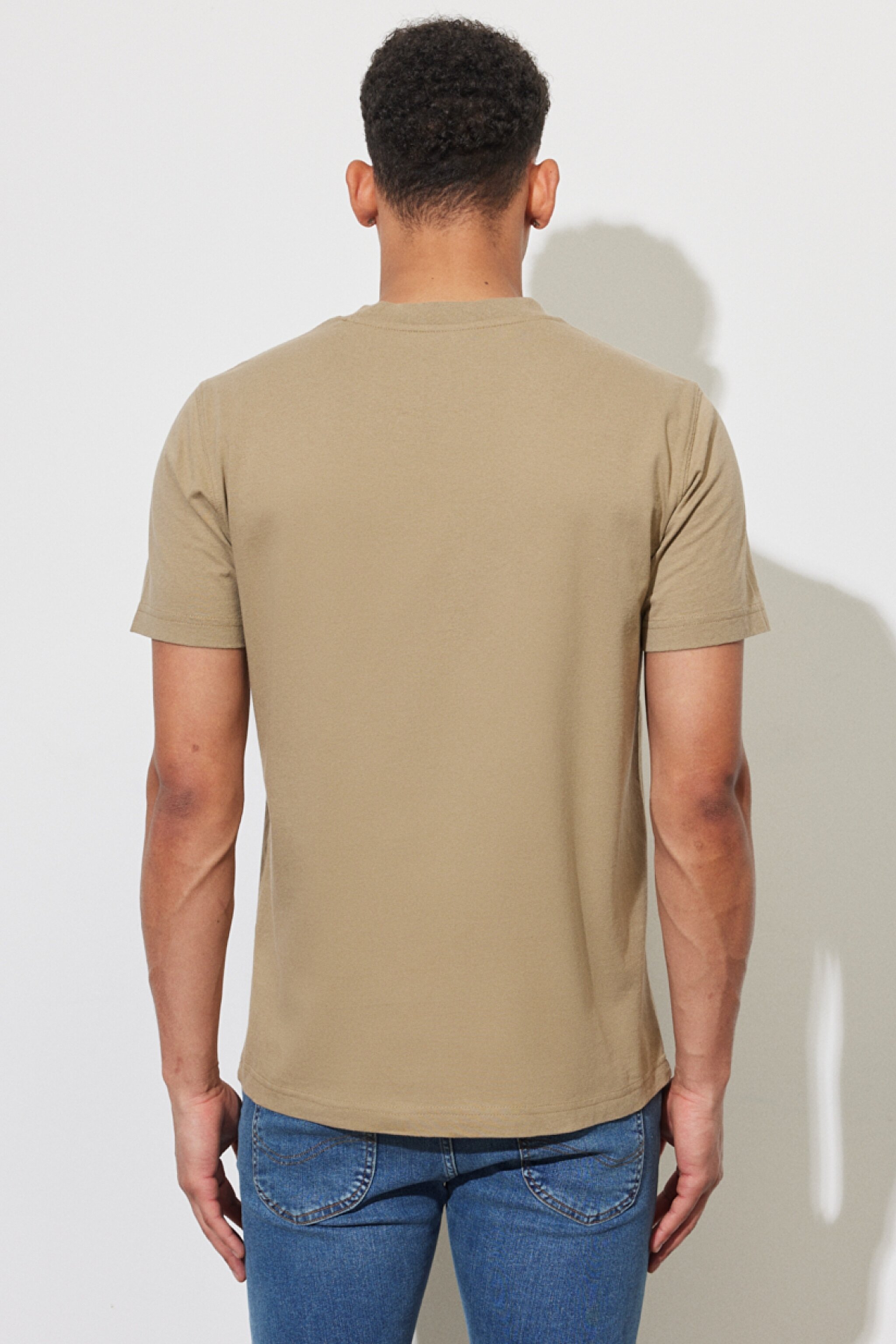 Regular Fit Normal Kesim %100 Pamuk Bisiklet Yaka Tişört - Clay-L68SFE56 (görsel 5)