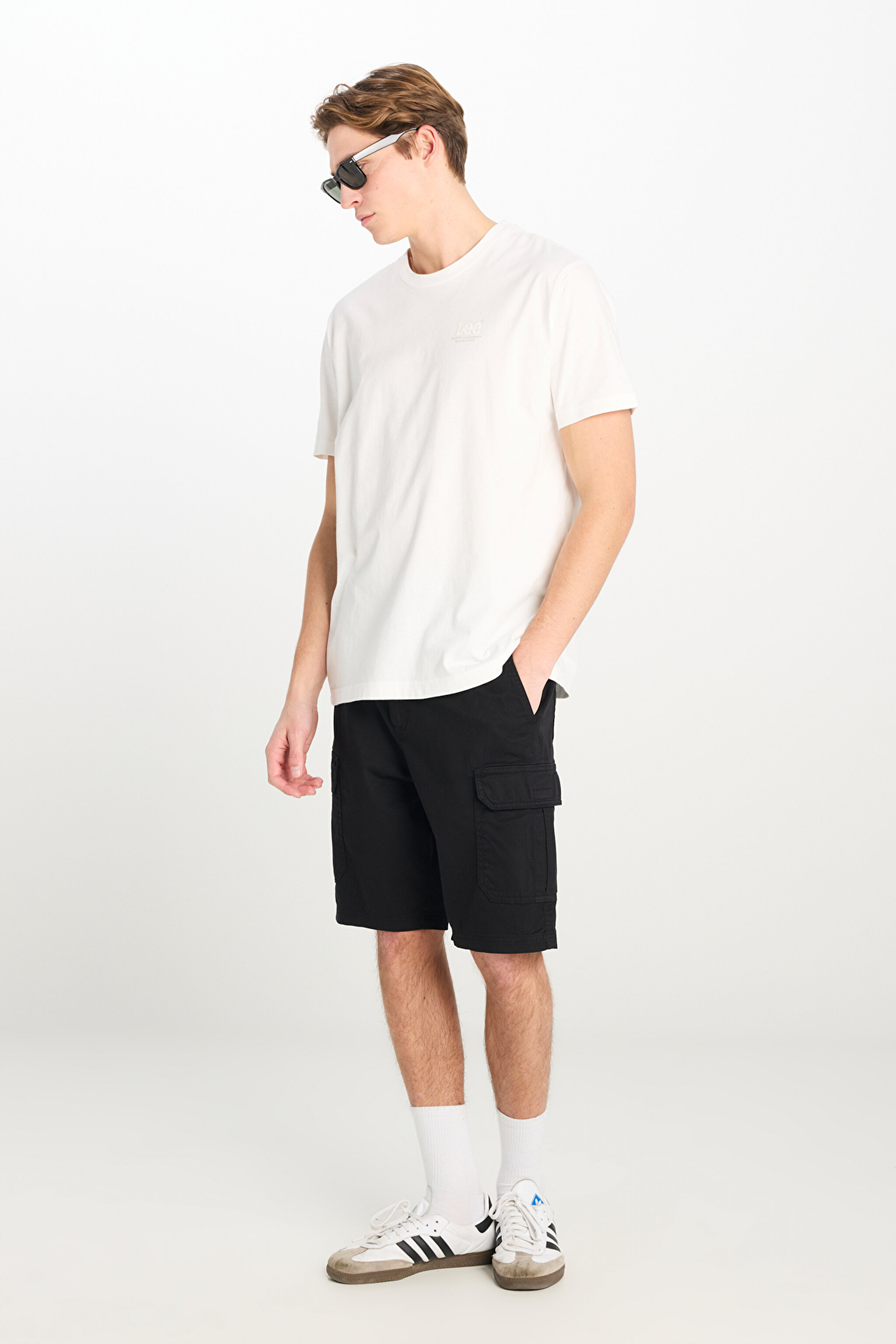 Regular Fit Rahat Kesim %100 Pamuk Bisiklet Yaka Tişört - Bright White-L68SFELJ (görsel 3)