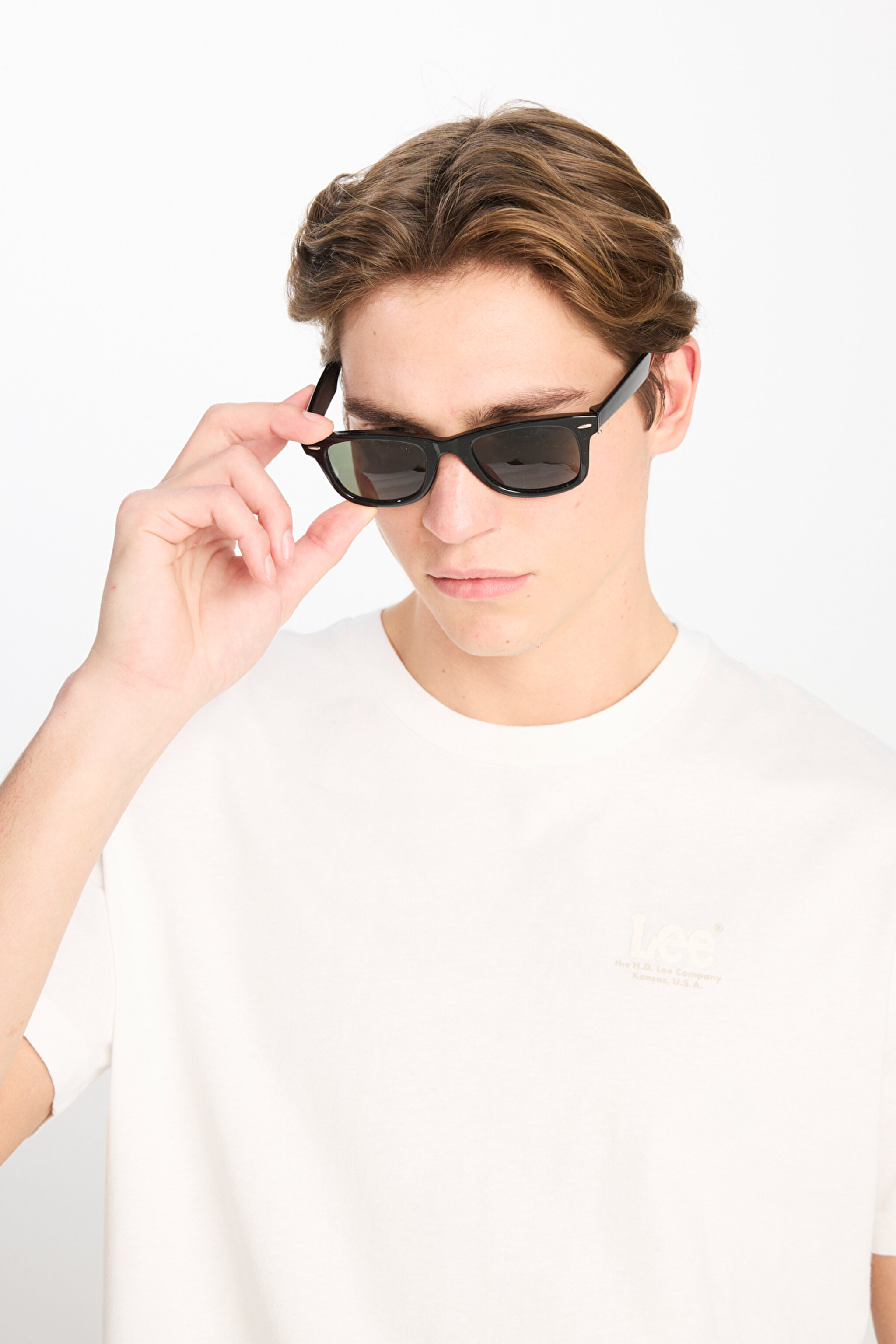 Regular Fit Rahat Kesim %100 Pamuk Bisiklet Yaka Tişört - Bright White-L68SFELJ (görsel 4)