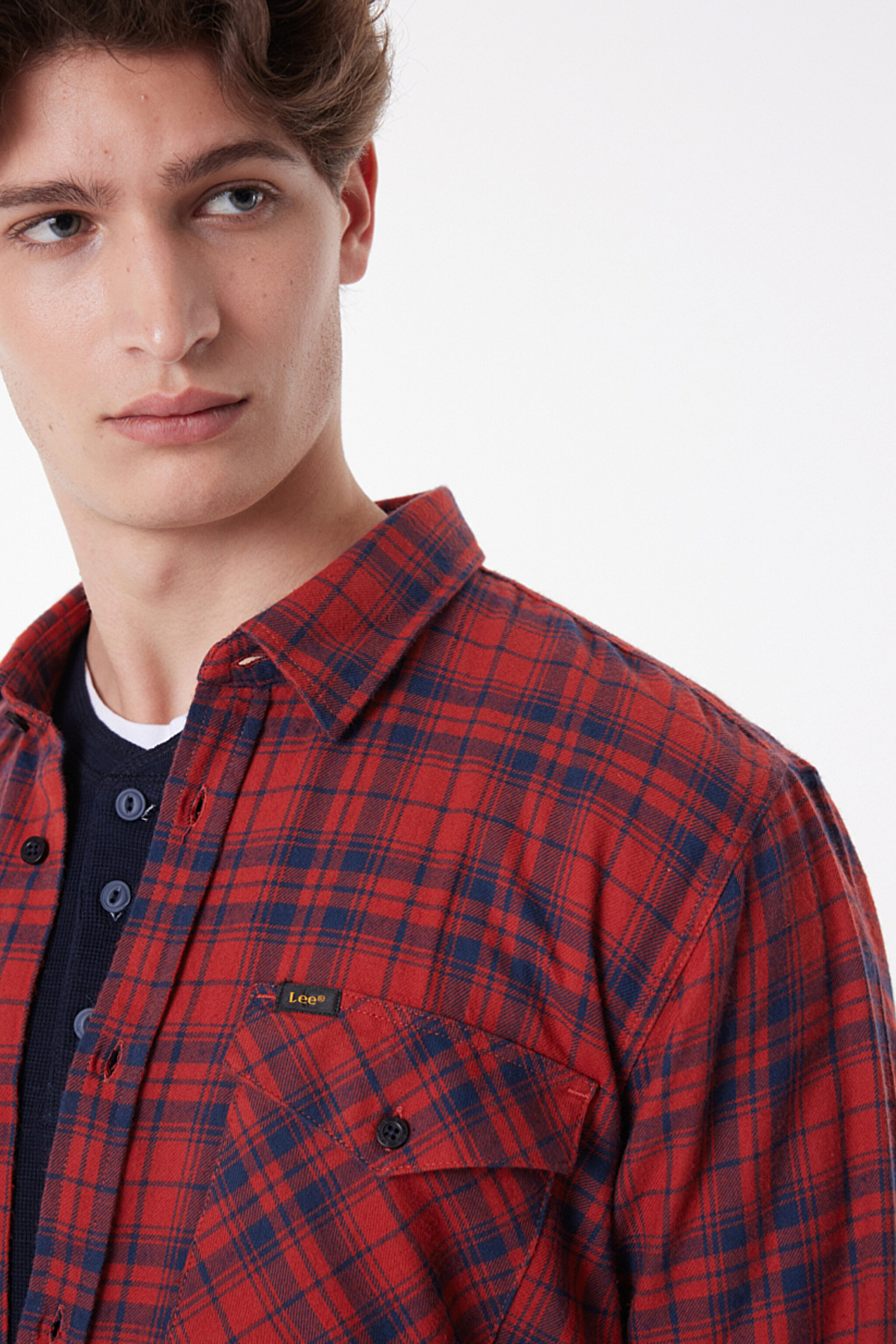 Regular Fit Normal Kesim %100 Pamuk Uzun Kollu Gömlek - Red-L69HCAOE (görsel 2)