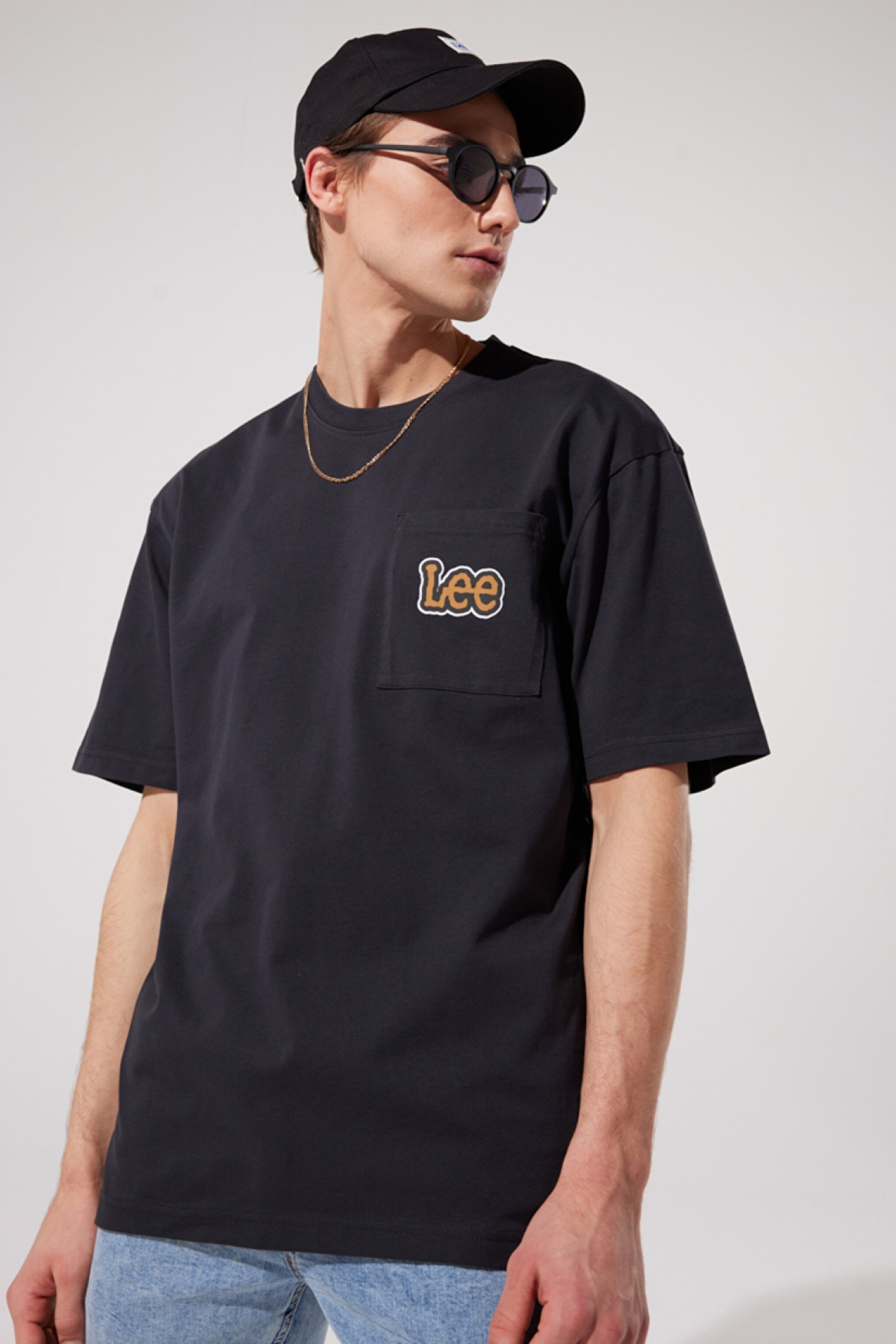 Loose Fit Rahat Kesim %100 Pamuk Bisiklet Yaka Siyah Tişört - Washed Black-L69ICOON