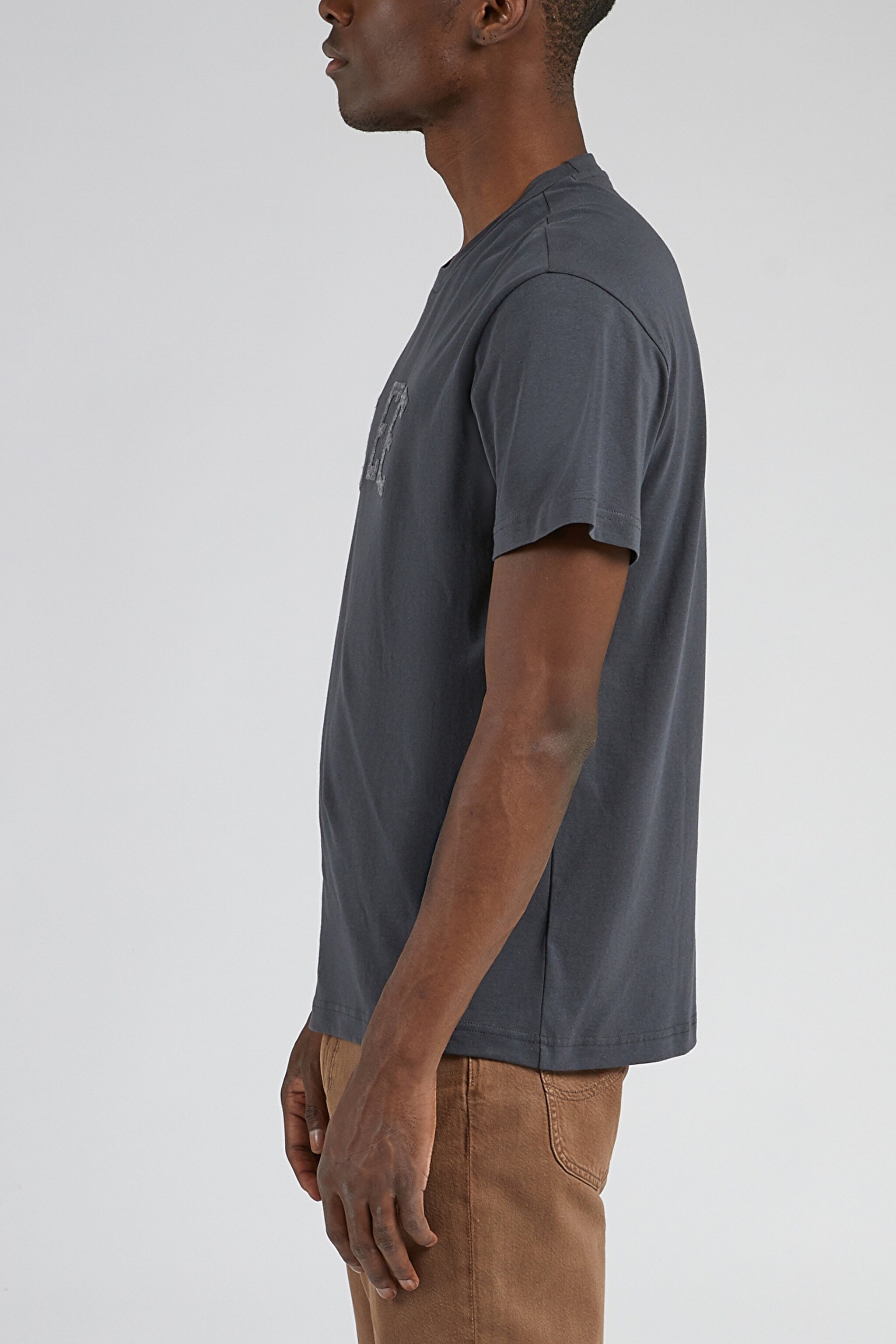 Regular Fit Normal Kesim Bisiklet Yaka Siyah Tişört - Washed Black-L69OFEON (görsel 3)