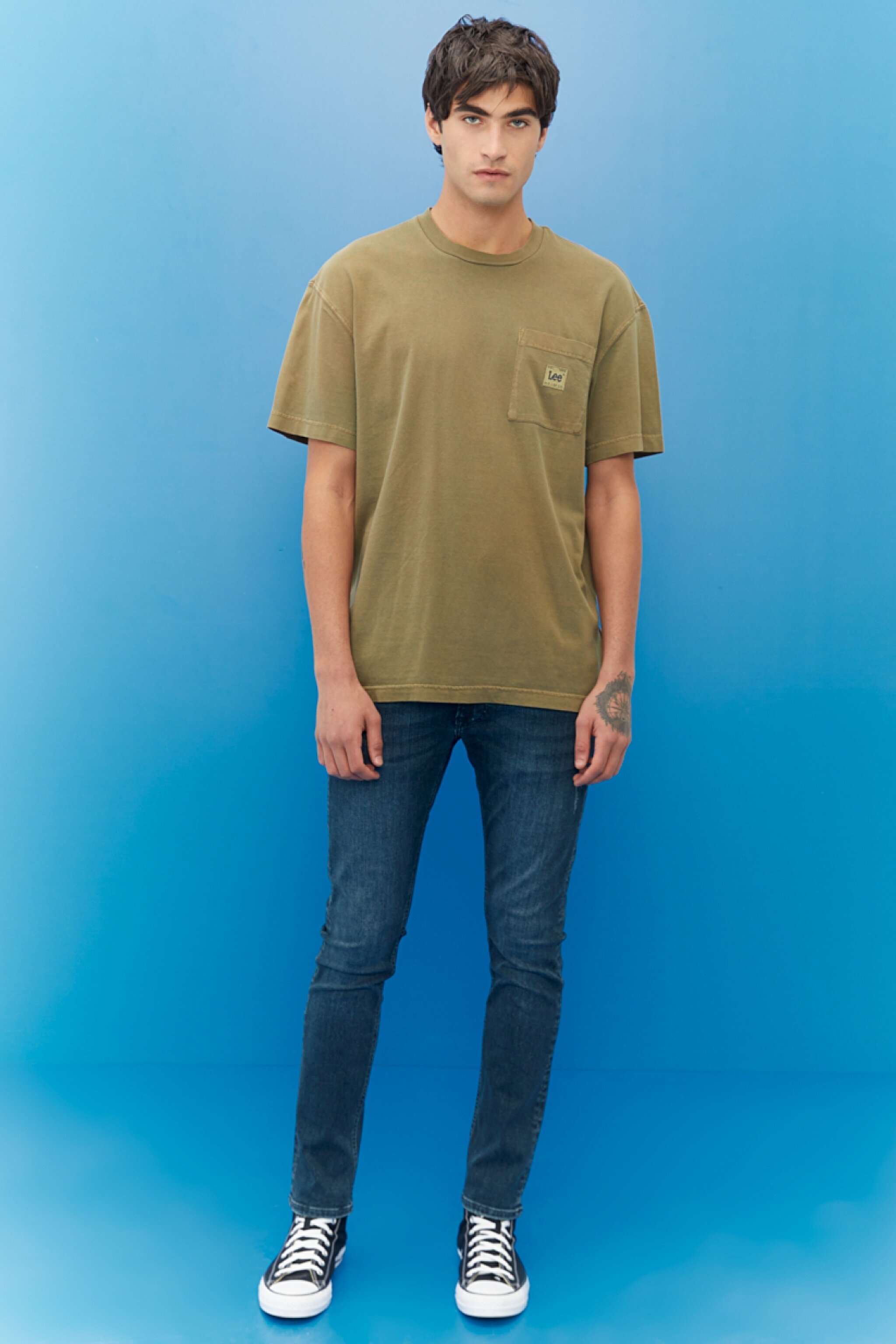 Loose Fit Rahat Kesim %100 Pamuk Bisiklet Yaka Tişört - Ammonite-L69QCO85 (görsel 3)