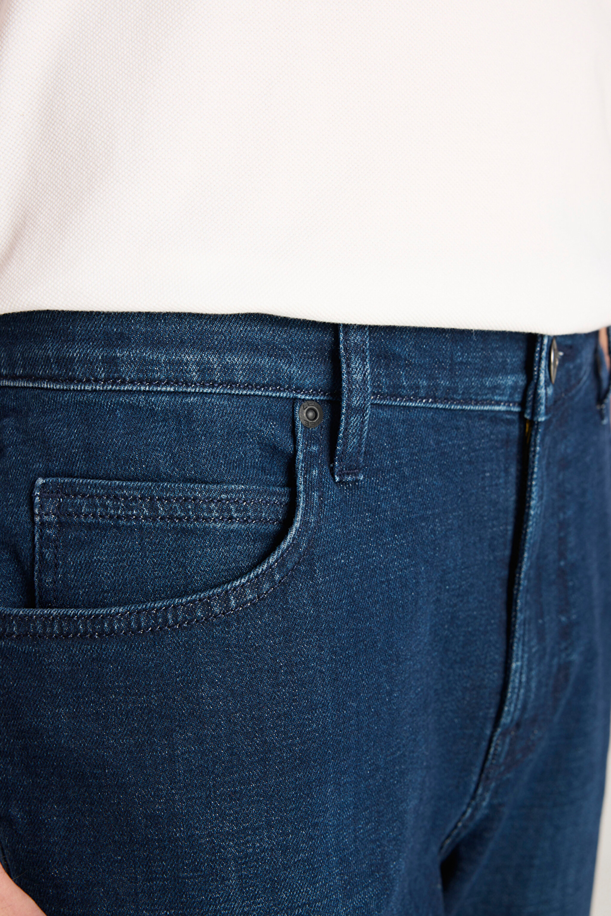 Rider Slim Fit Dar Kesim Normal Bel Koyu Mavi Pamuklu Esnek Denim Pantolon - Dark Indigo-L70100025317 (görsel 5)