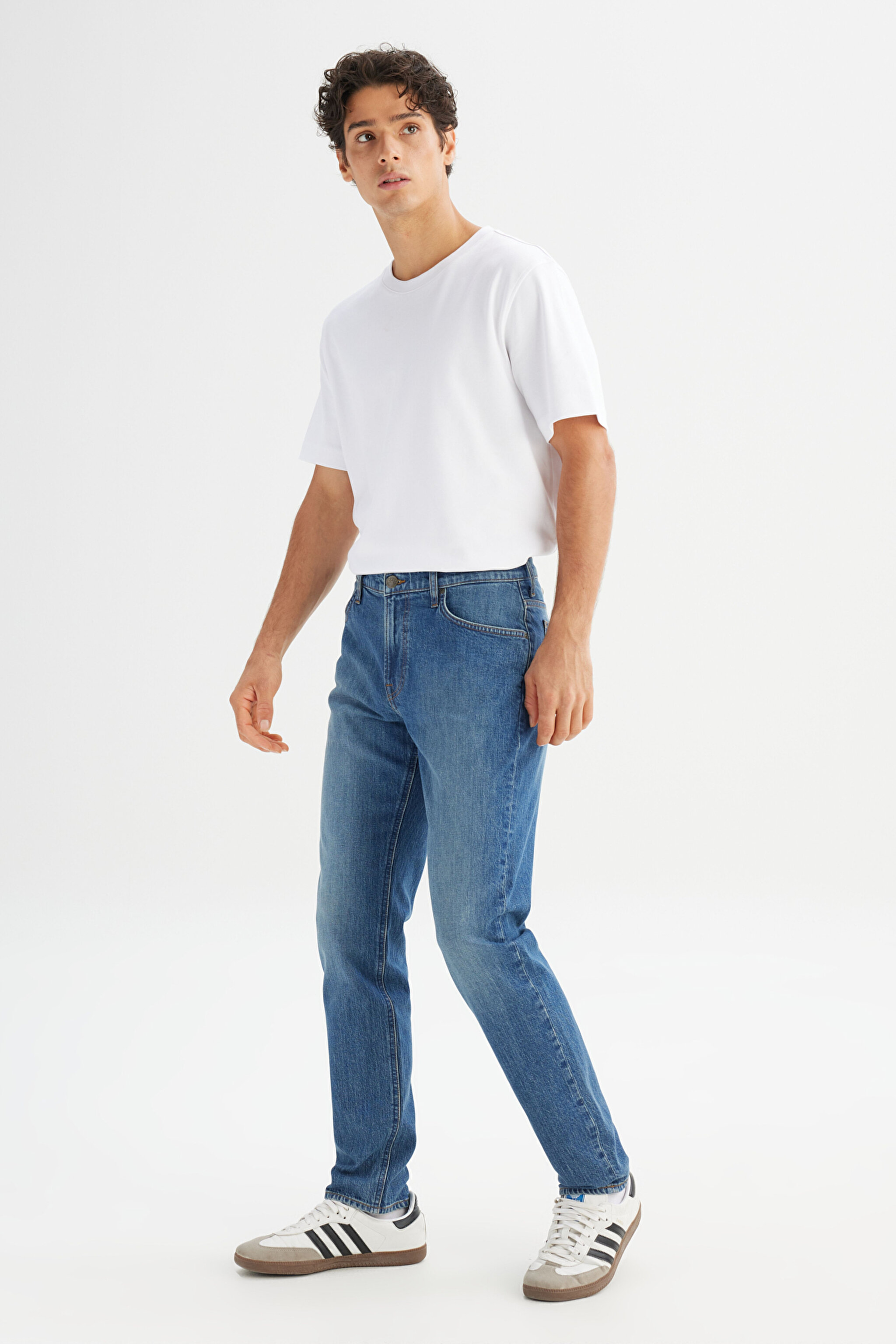 Pamuklu Slim Fit Dar Kesim Esnek Jean Denim Kot Pantolon - Worn From Raw-L70100029HD (görsel 3)