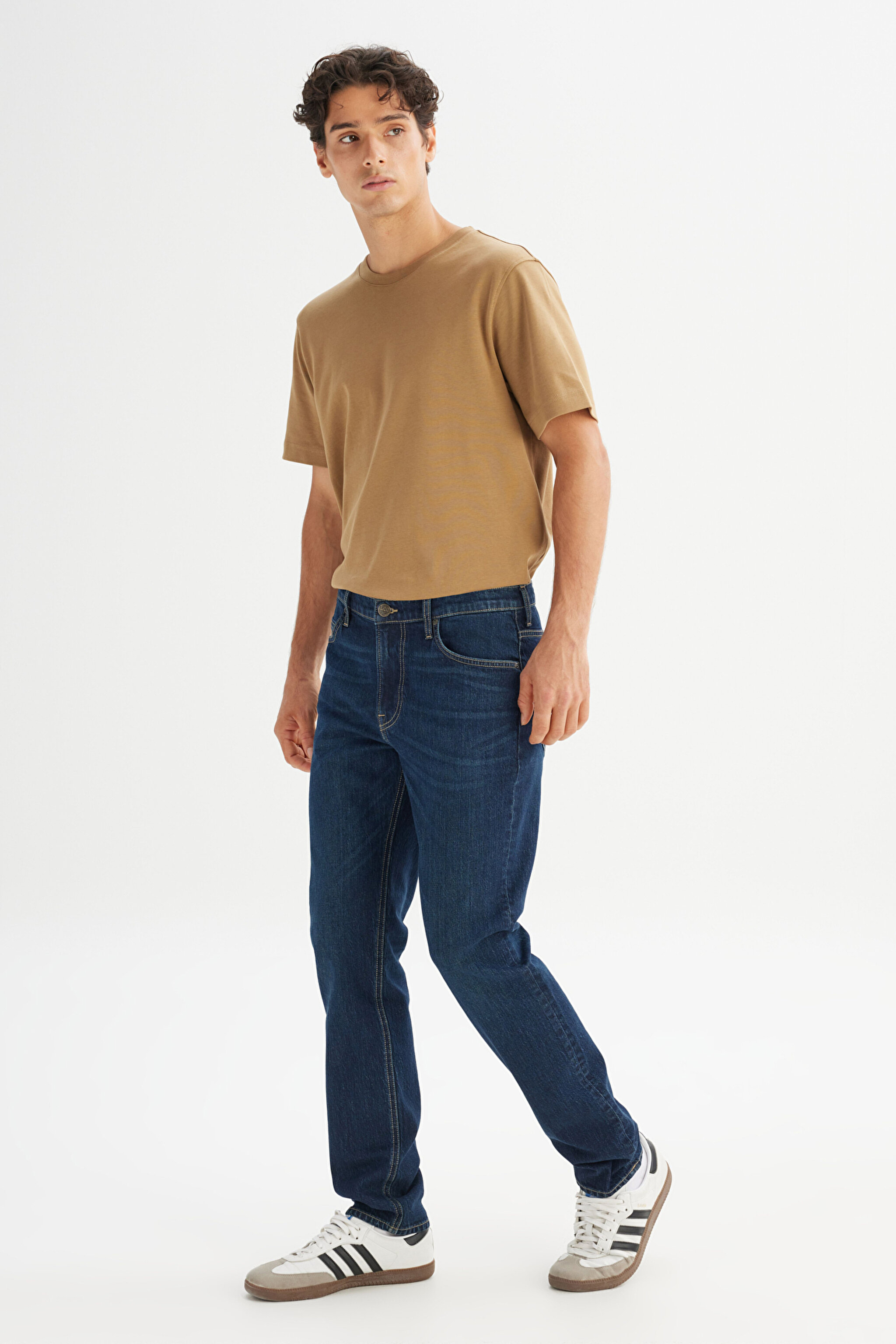 Pamuklu Slim Fit Dar Kesim Denim Jean Kot Pantolon - Dark Indigo-L70100033317 (görsel 3)