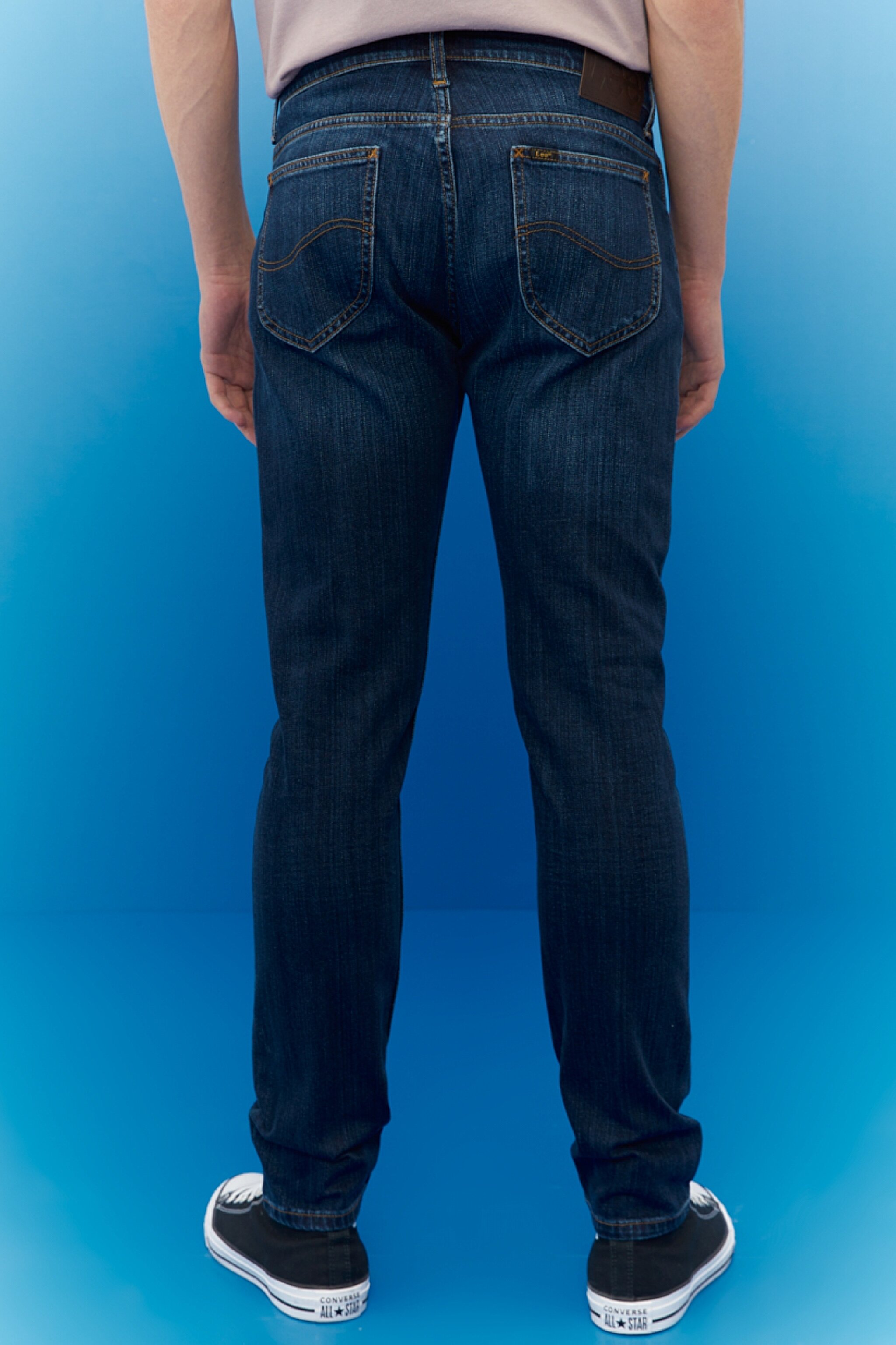 Rider Slim Fit Dar Kesim Normal Bel Esnek Jean Kot Pantolon - Dark Blue-L701014408 (görsel 4)