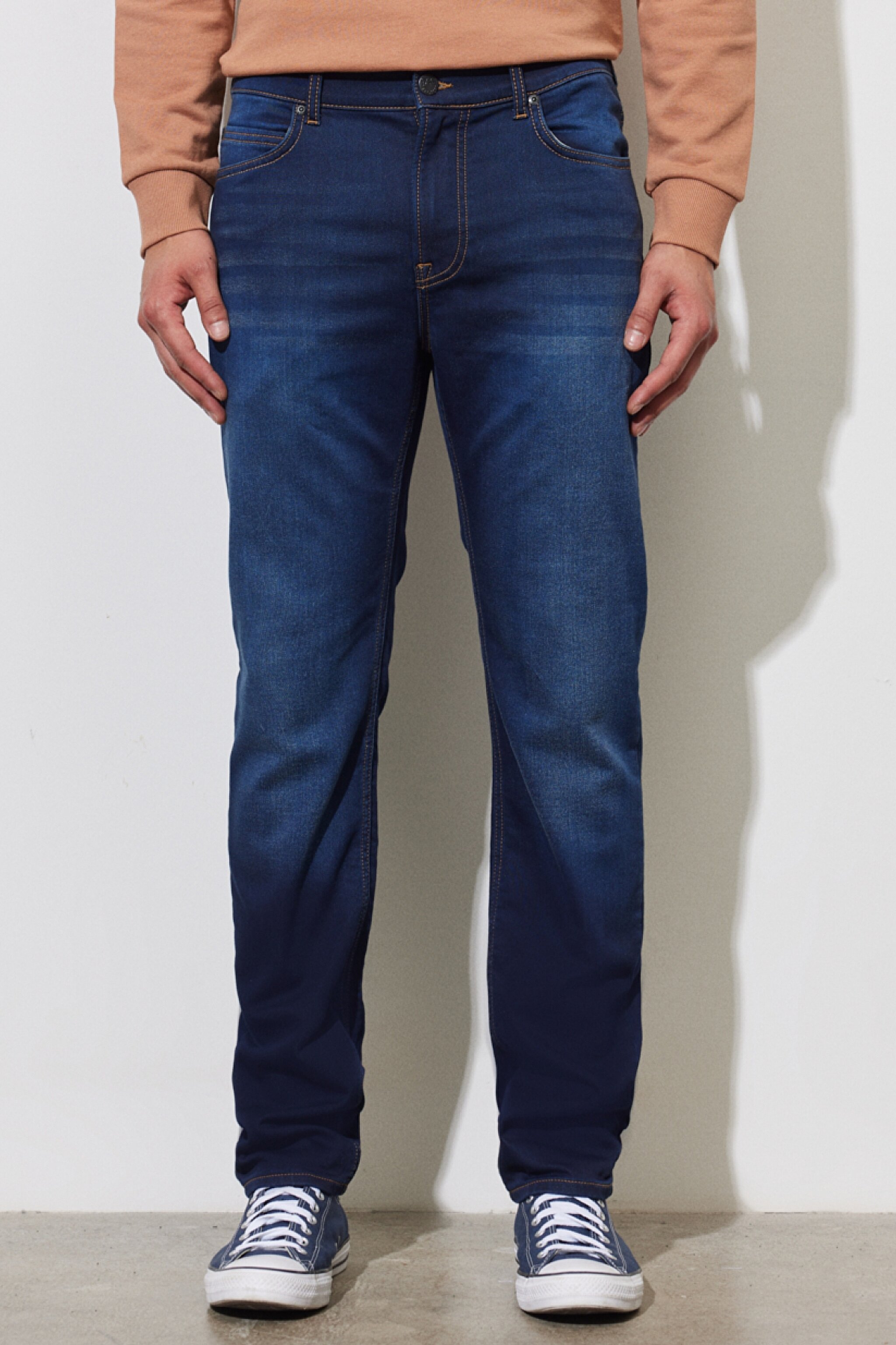 Rider Slim Fit Dar Kesim Normal Bel Esnek Jean Kot Pantolon - Stone-L701022013