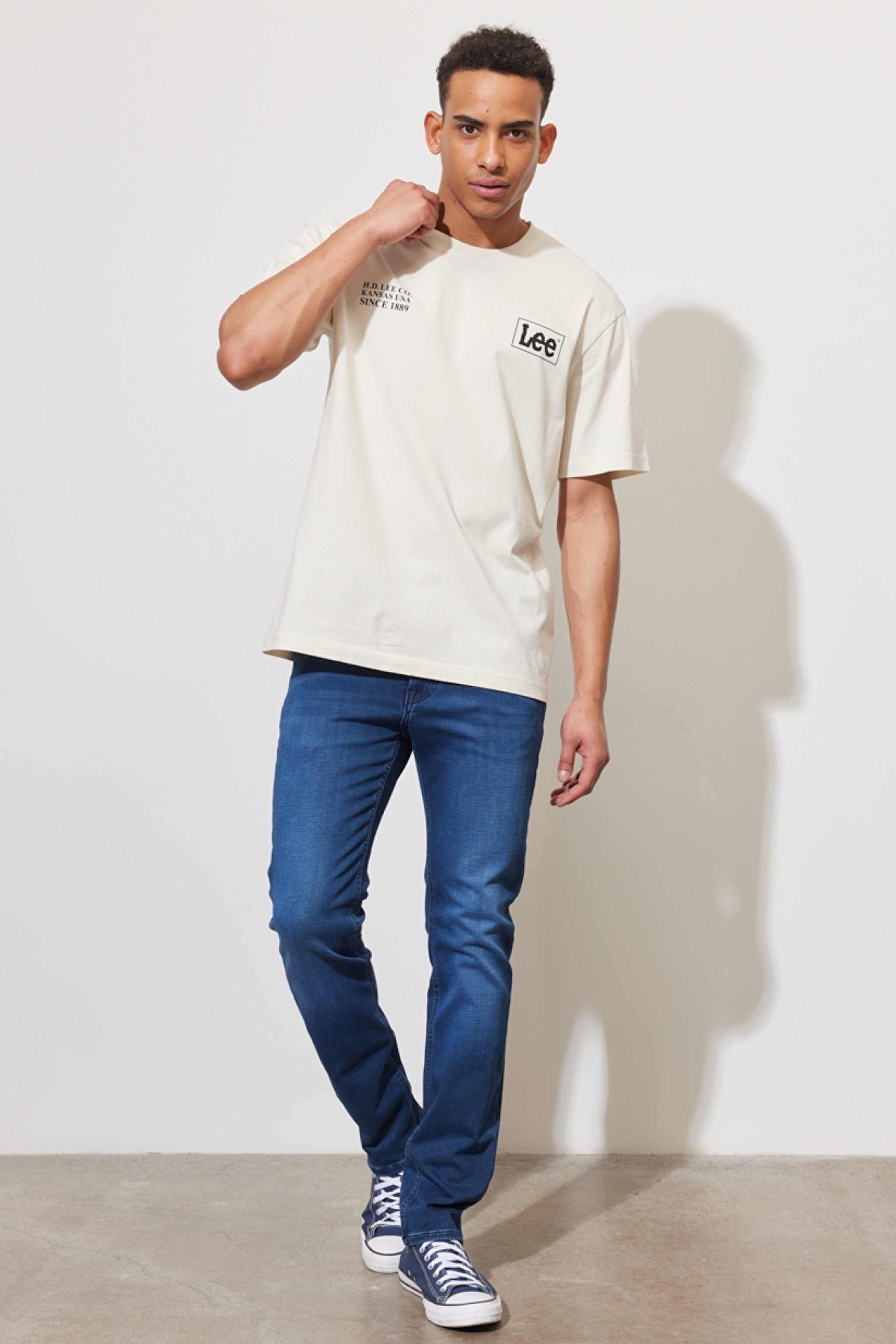 Rider Slim Fit Dar Kesim Normal Bel Mavi Esnek Jean Kot Pantolon - Mid Blue-L701053XT (görsel 3)