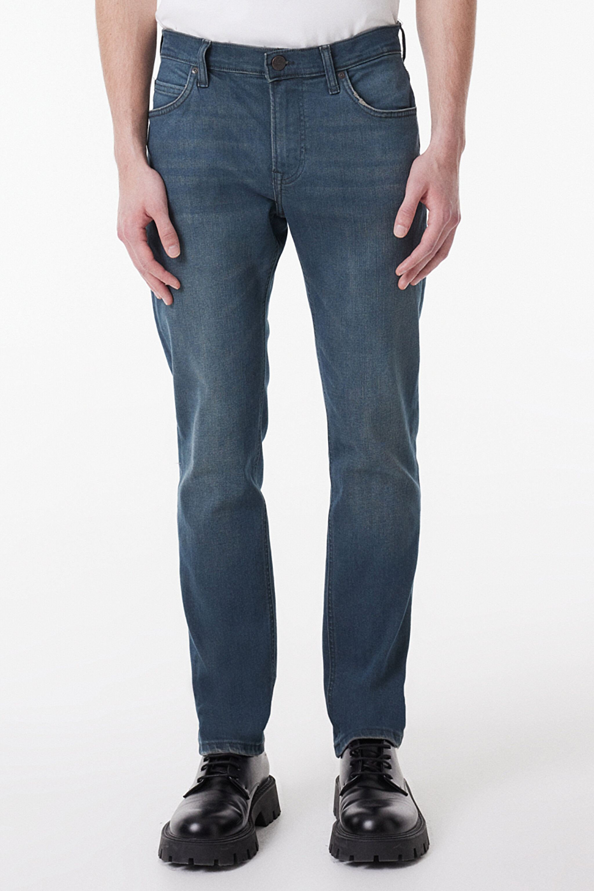 Rider Slim Fit Dar Kesim Normal Bel Yıkamalı Mavi Esnek Jean Kot Pantolon - Mid Blue-L701054XT (görsel 6)