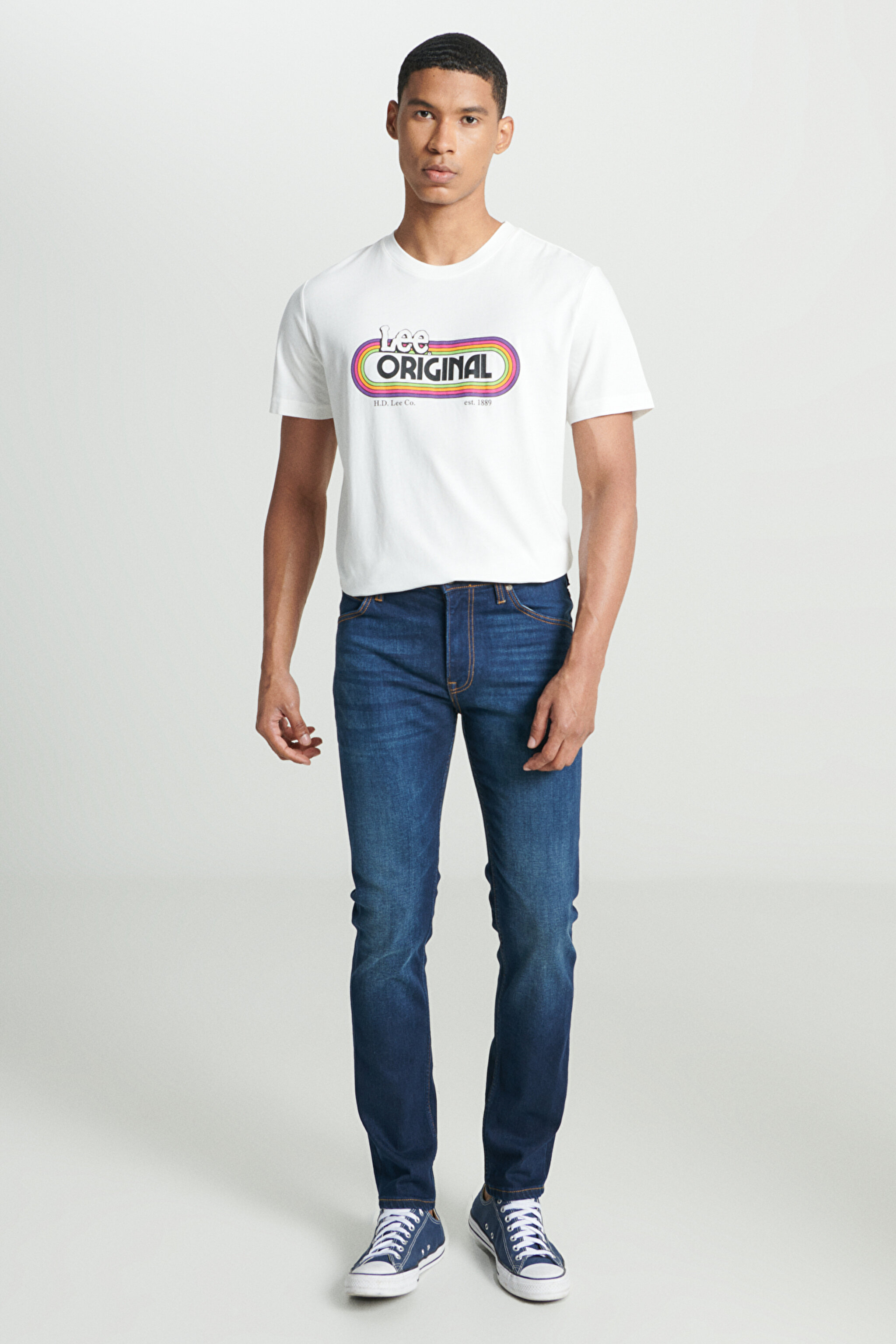 Rider Slim Fit Dar Kesim Normal Bel Koyu Mavi Esnek Jean Kot Pantolon - Dark Blue-L701062BY (görsel 2)