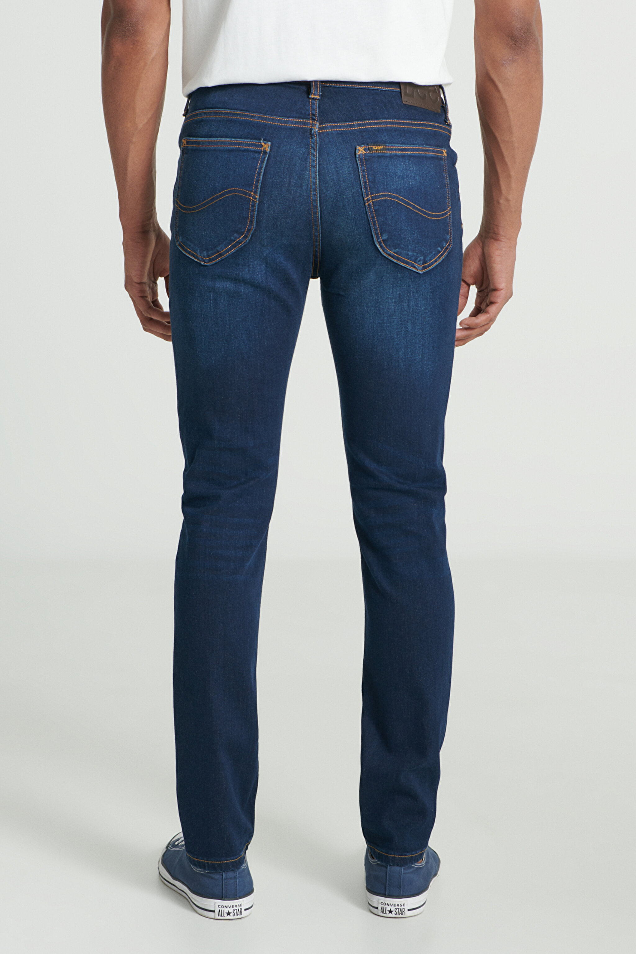 Rider Slim Fit Dar Kesim Normal Bel Koyu Mavi Esnek Jean Kot Pantolon - Dark Blue-L701062BY (görsel 6)