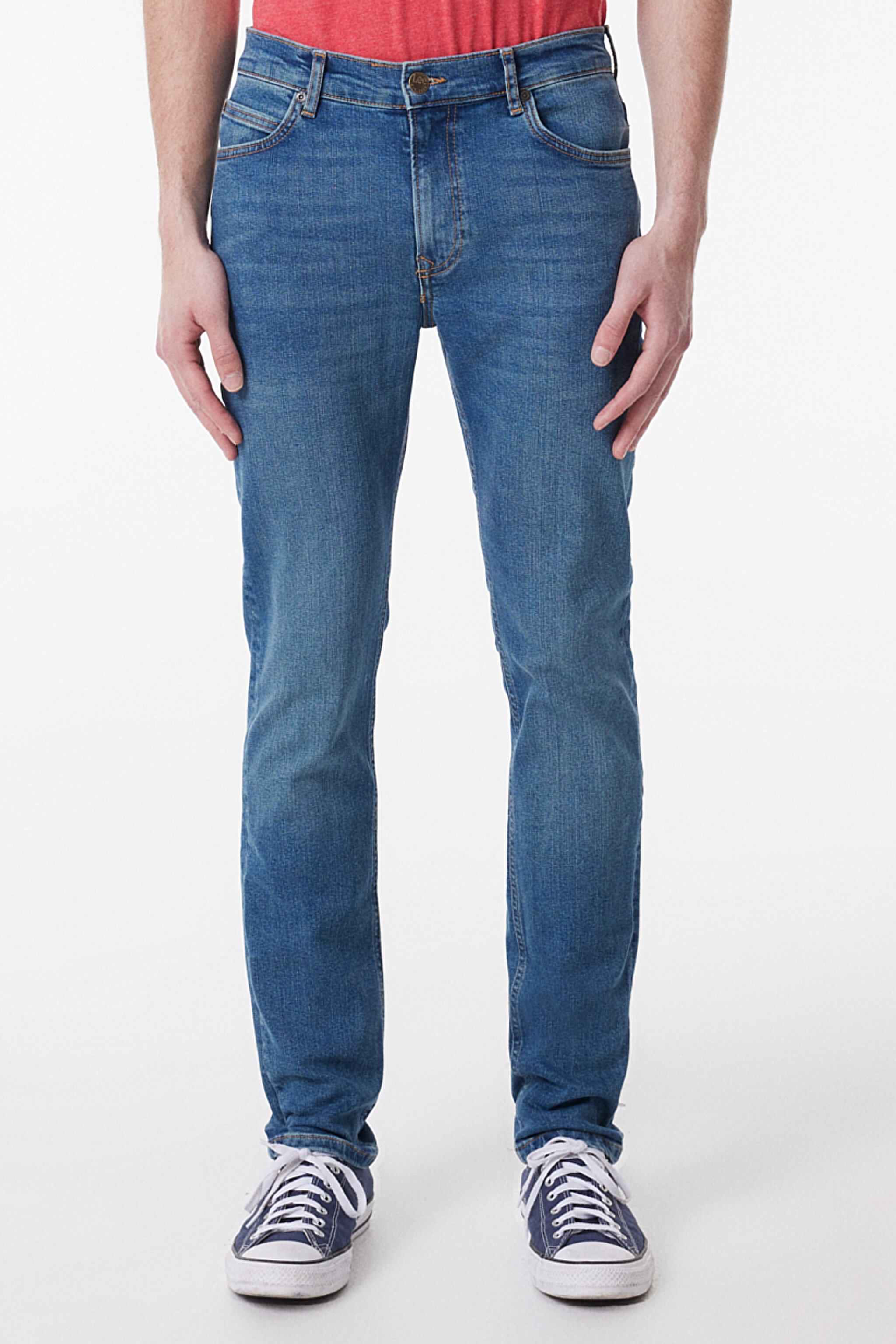 Rider Slim Fit Dar Kesim Normal Bel Mavi Esnek Jean Kot Pantolon - Mid Blue-L701063XT (görsel 2)