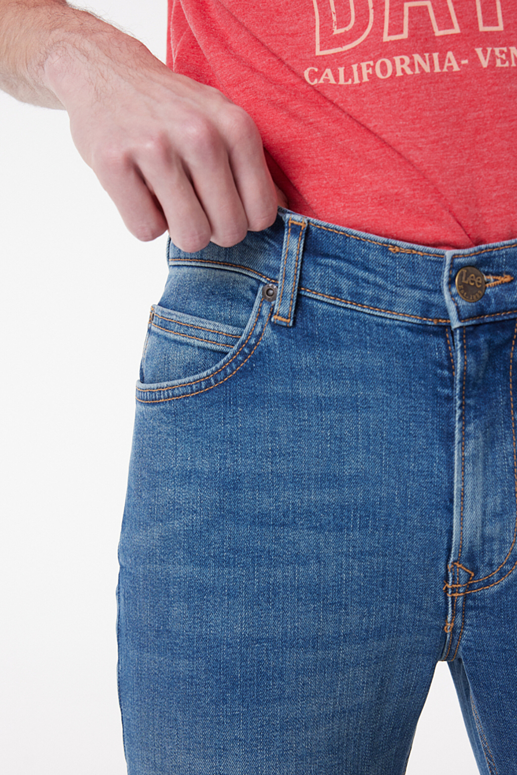 Rider Slim Fit Dar Kesim Normal Bel Mavi Esnek Jean Kot Pantolon - Mid Blue-L701063XT (görsel 3)