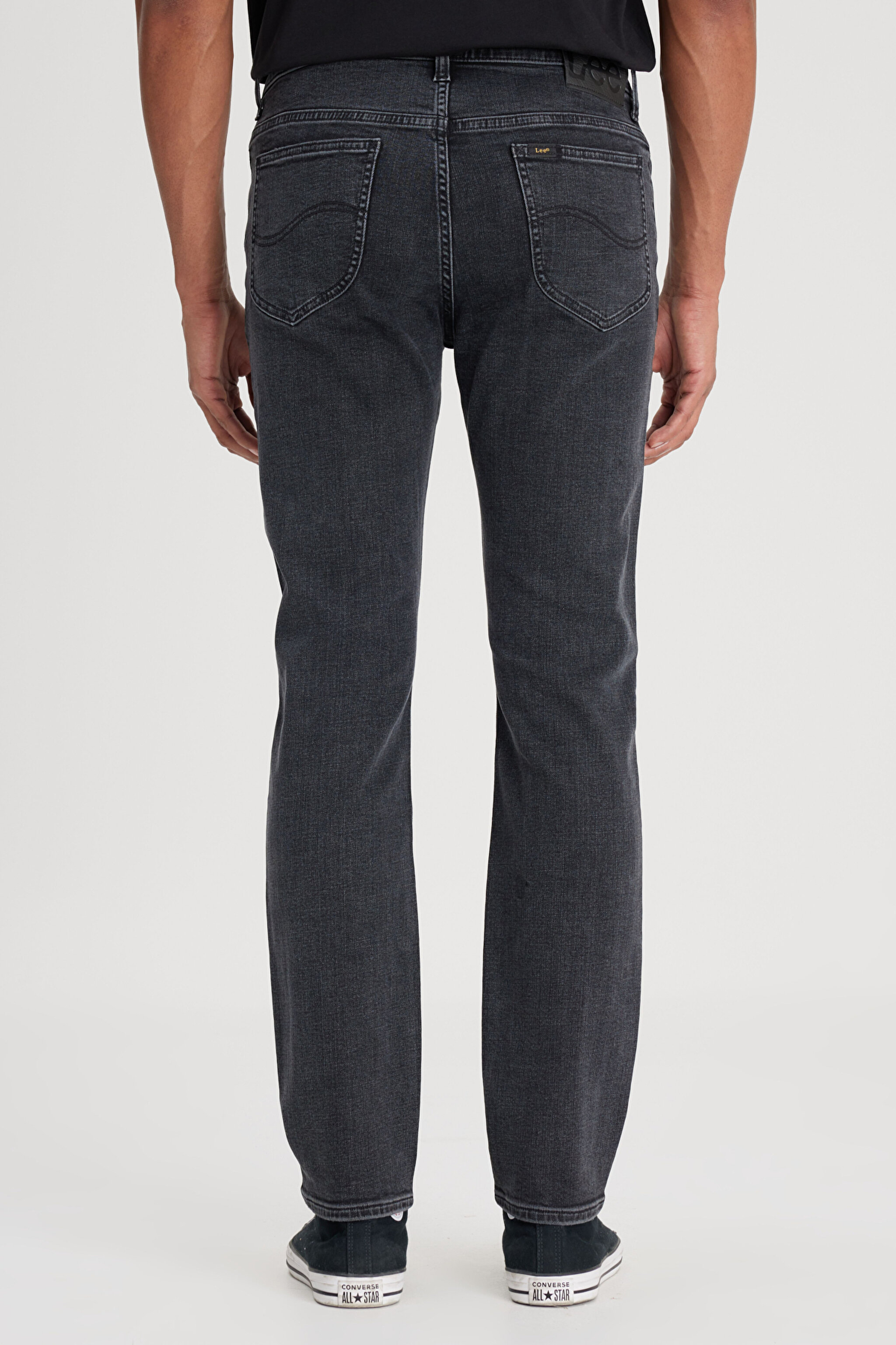 Slim Fit Dar Kesim Normal Bel Dar Paça Rider Siyah Jean Kot Pantolon - Black-L701071001 (görsel 6)