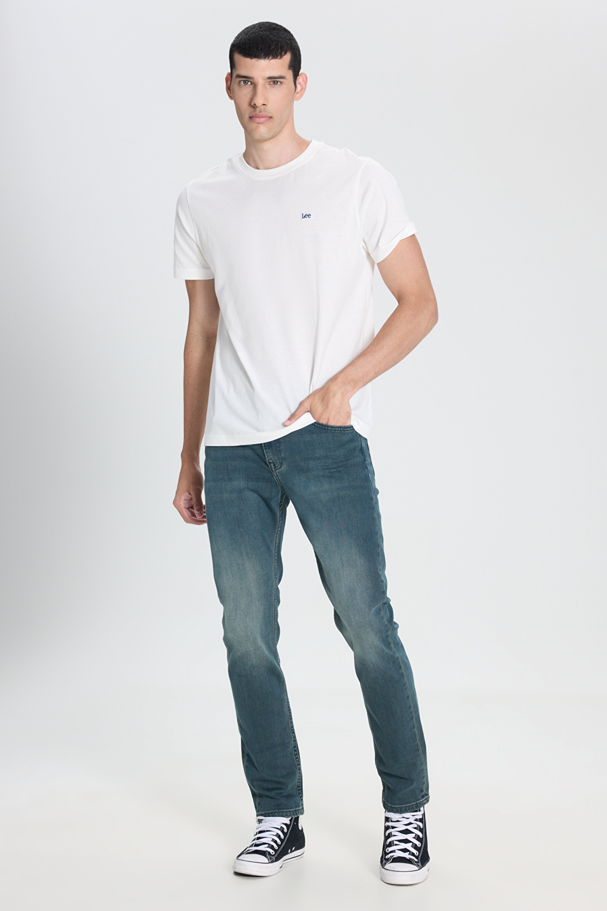Slim Fit Dar Kesim Normal Bel Dar Paça Rider Antrasit Jean Kot Pantolon - Stone-L70115858 (görsel 2)