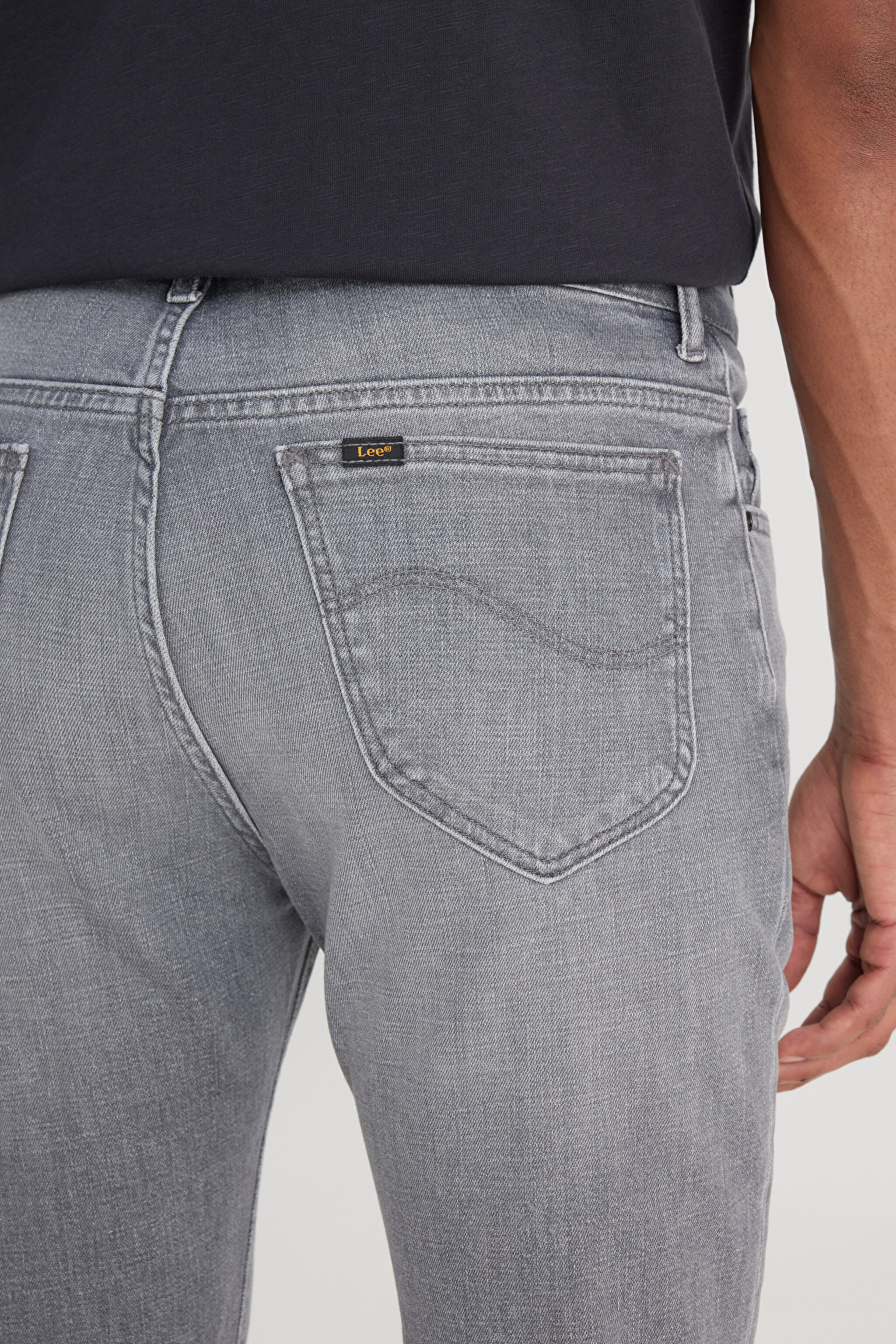 Slim Fit Dar Kesim Normal Bel Dar Paça Rider Açık Gri Jean Kot Pantolon - Worn in Mid Grey-L701201942F59 (görsel 4)