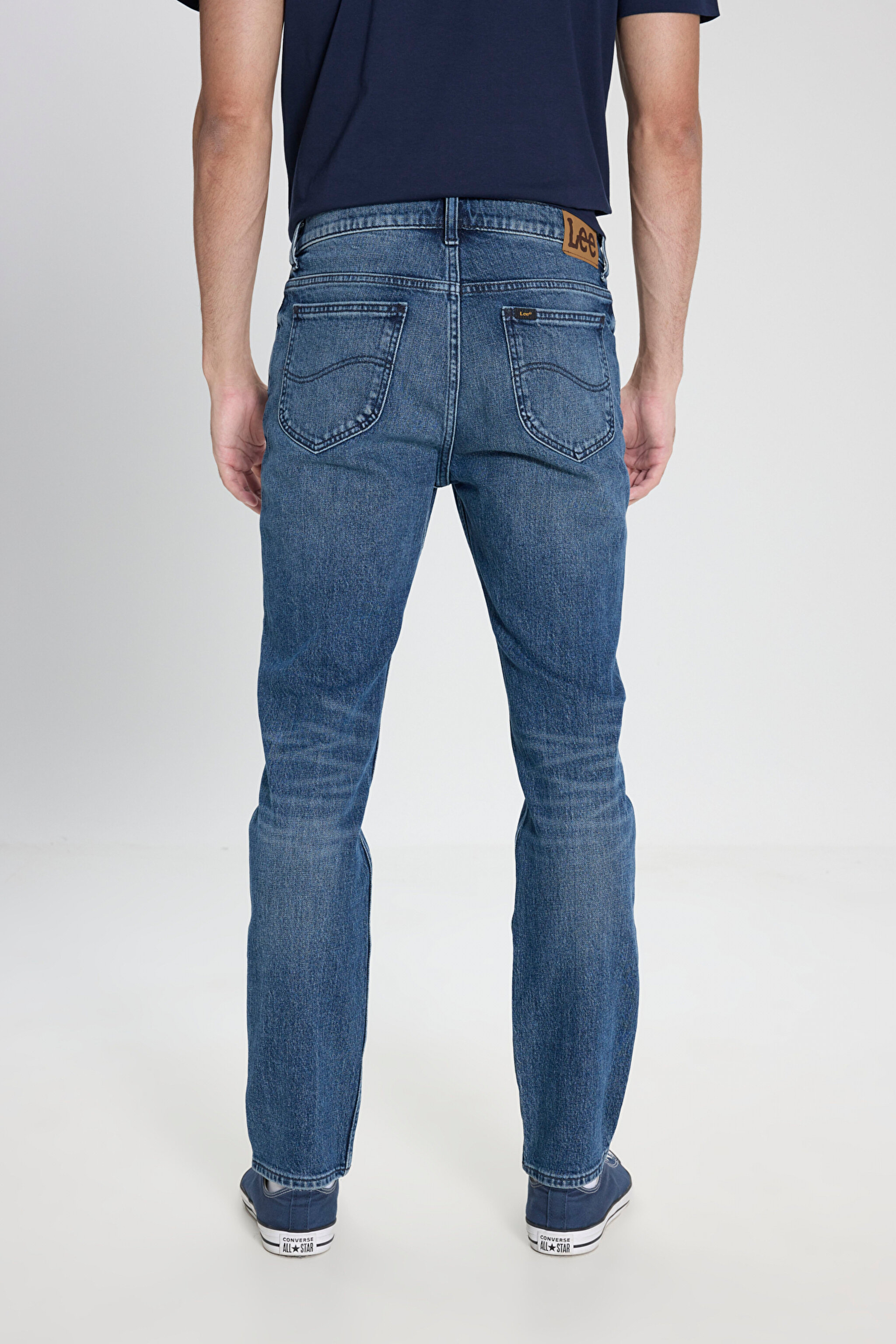 Rider Slim Fit Dar Kesim Normal Bel Dar Paça Mavi Jean Denim Pantolon - Blue Abyss-L7015620561 (görsel 4)