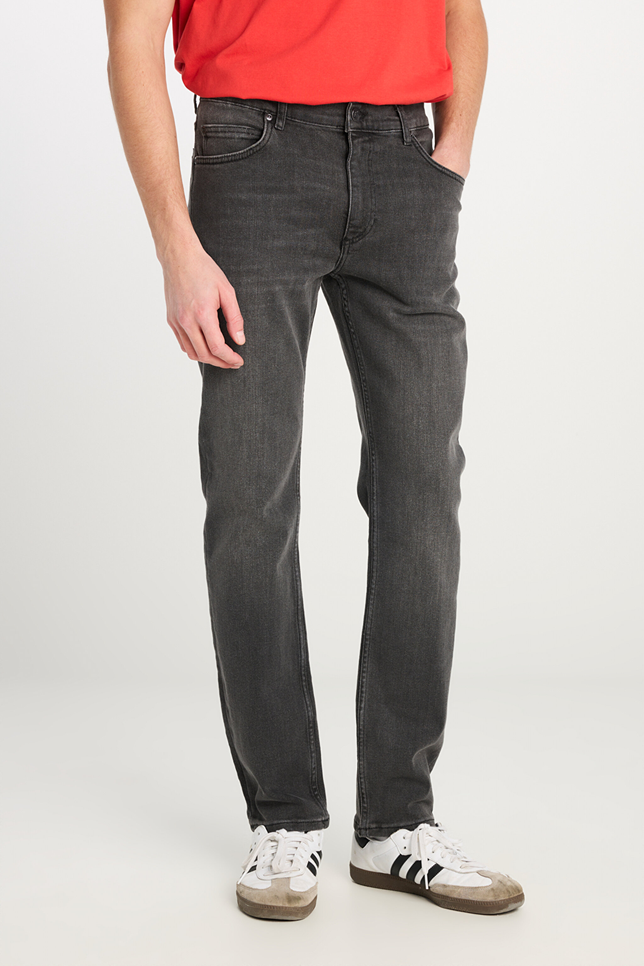 Rider Slim Fit Normal Bel Denim Esnek Jean Kot Pantolon - Light Gray-L701IZDT (görsel 3)