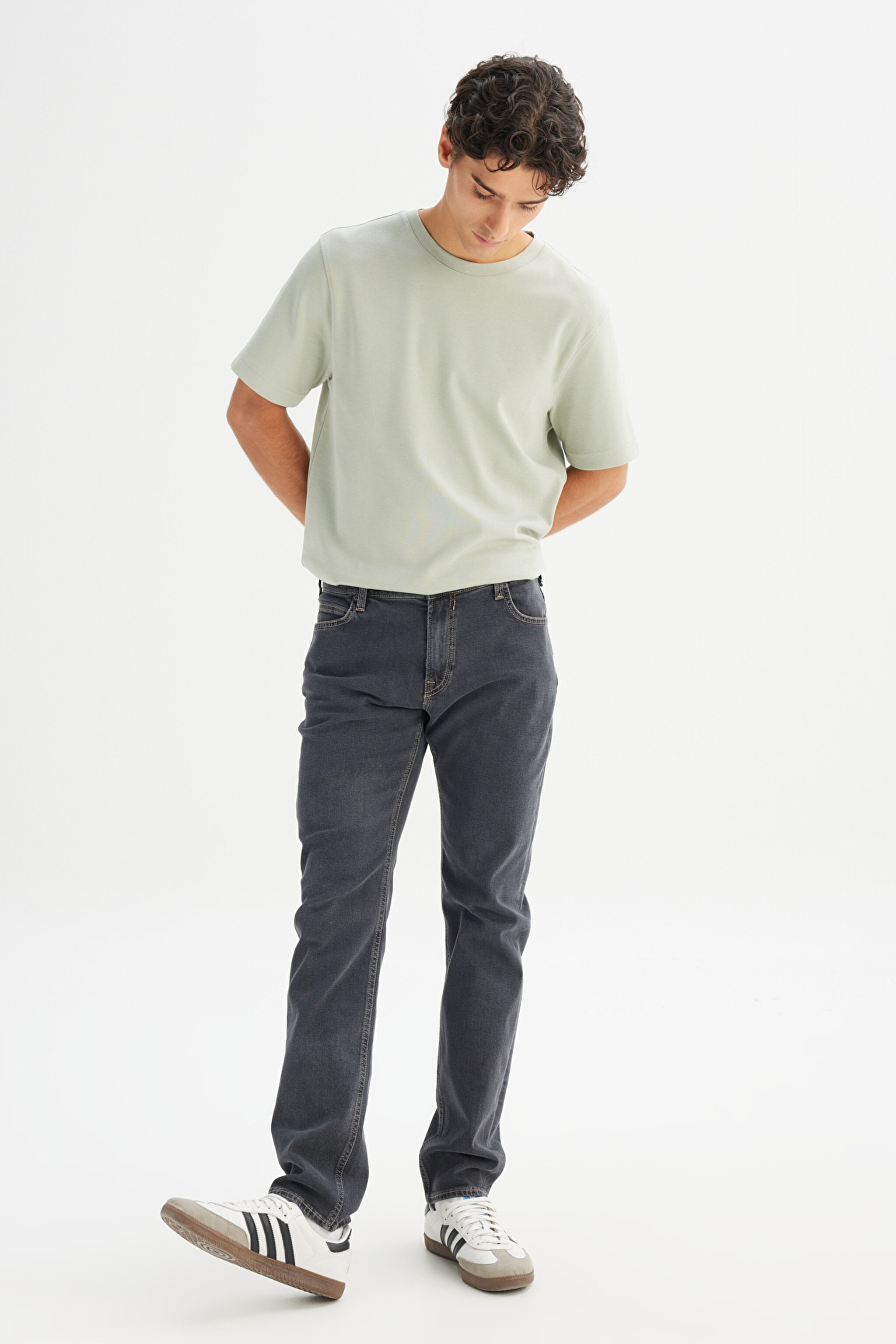 Rider Slim Fit Normal Bel Denim Esnek Jean Kot Pantolon - Black-L701OR47 (görsel 3)