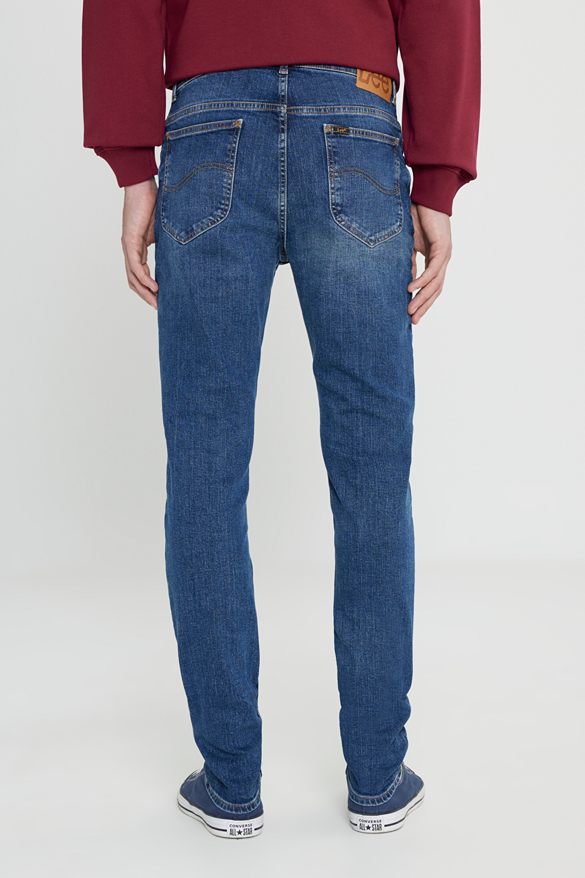 Rider Slim Fit Dar Kesim Normal Bel Esnek Jean Kot Pantolon - Deep Water-L701PXEE (görsel 4)
