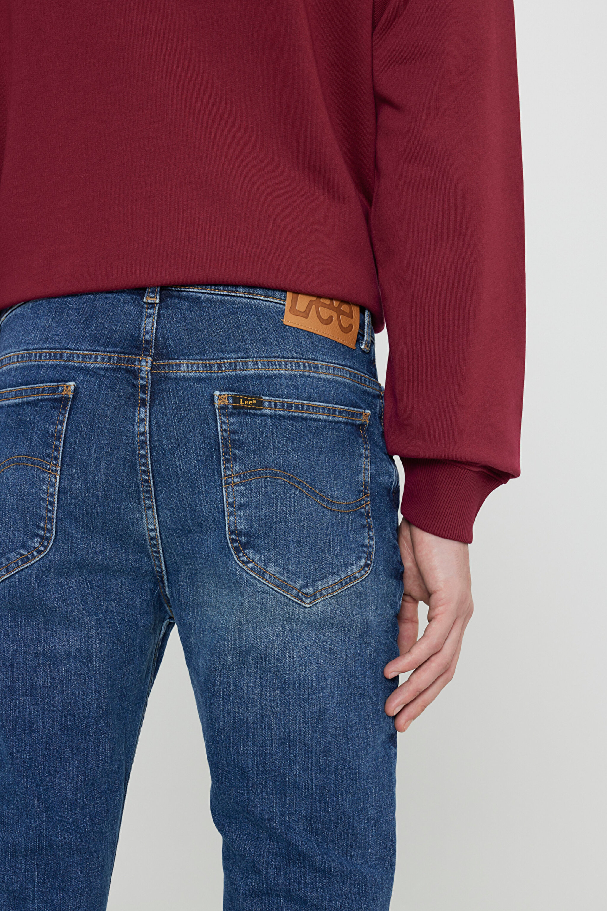 Rider Slim Fit Dar Kesim Normal Bel Esnek Jean Kot Pantolon - Deep Water-L701PXEE (görsel 6)
