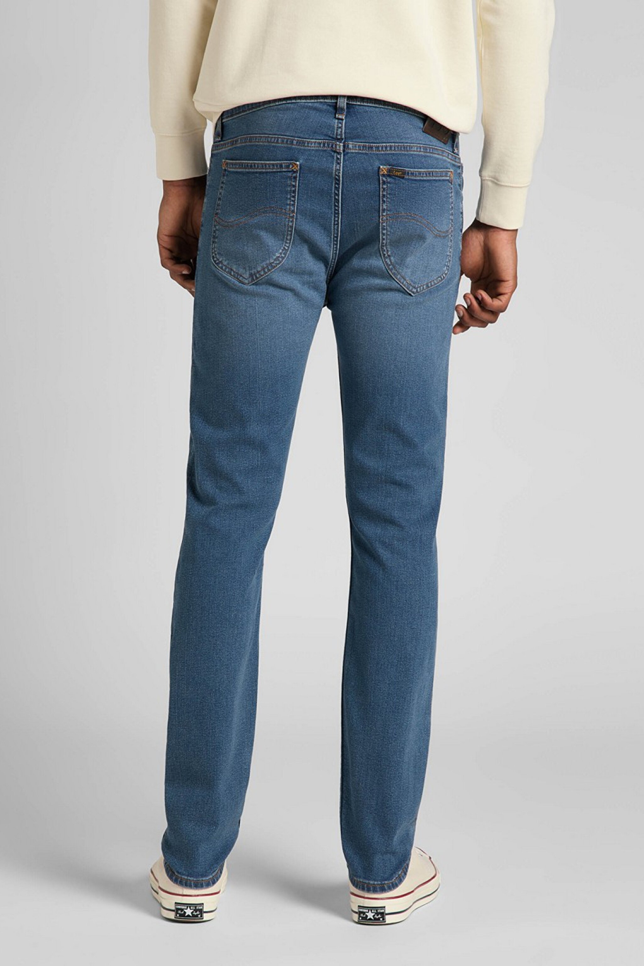 Rider Slim Fit Dar Kesim Normal Bel Esnek Jean Kot Pantolon - Mid Worn Tinted-L701SQBG (görsel 6)