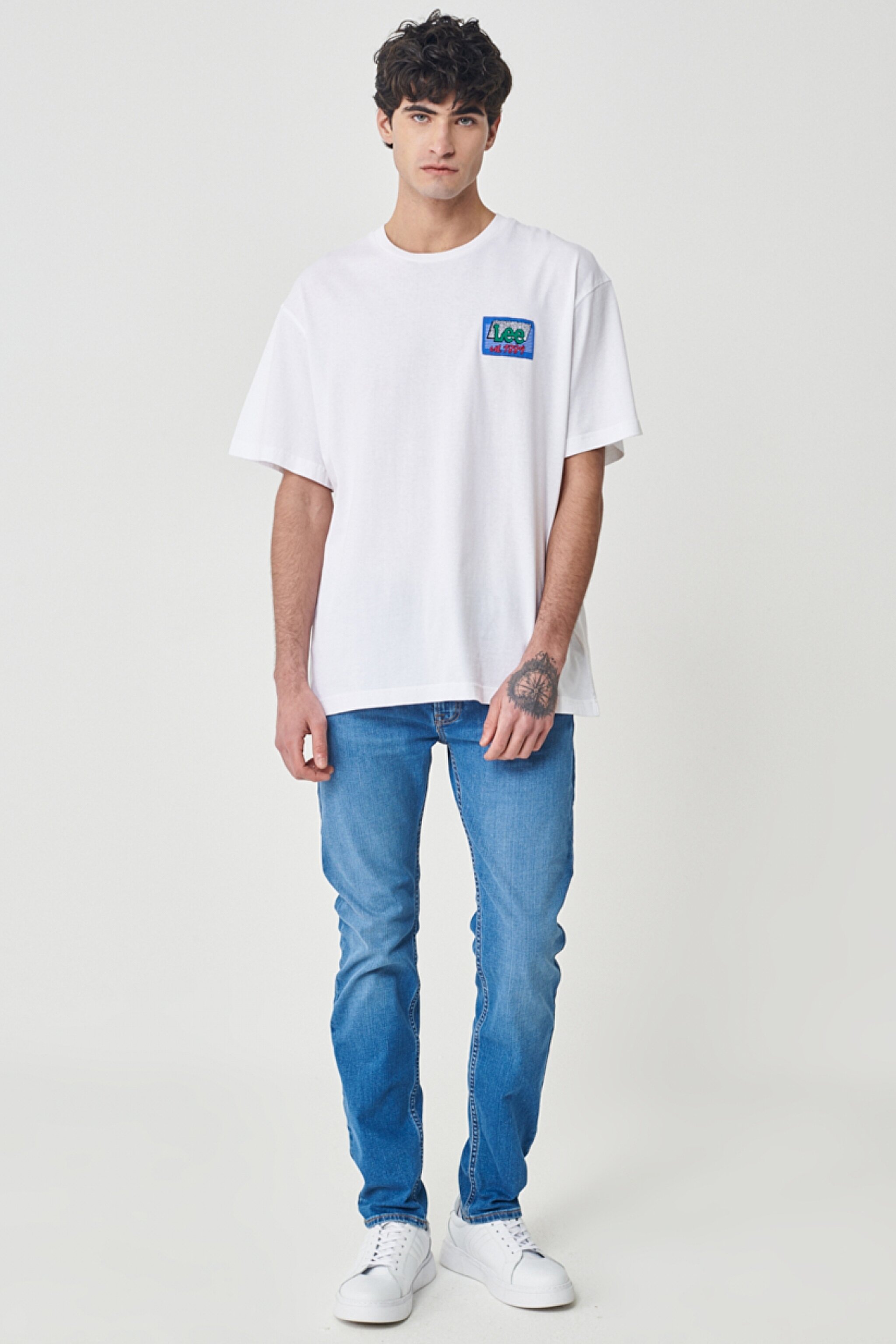 Rider Slim Fit Dar Kesim Normal Bel Mavi Esnek Jean Kot Pantolon - Mid Worn in-L701SQC49 (görsel 3)