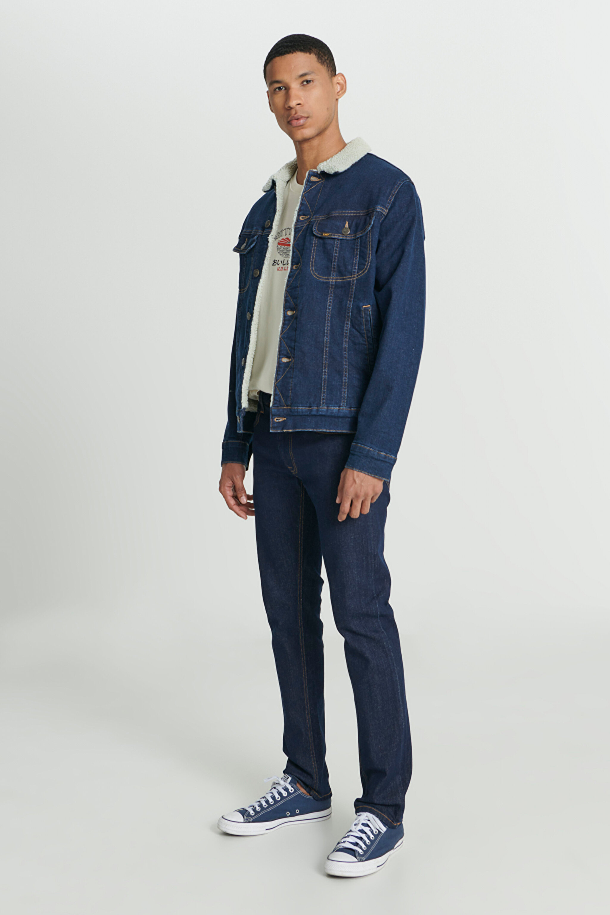Regular Fit Normal Kesim Normal Bel Düz Paça Daren Lacivert Jean Kot Pantolon - Rinse-L706016401 (görsel 2)