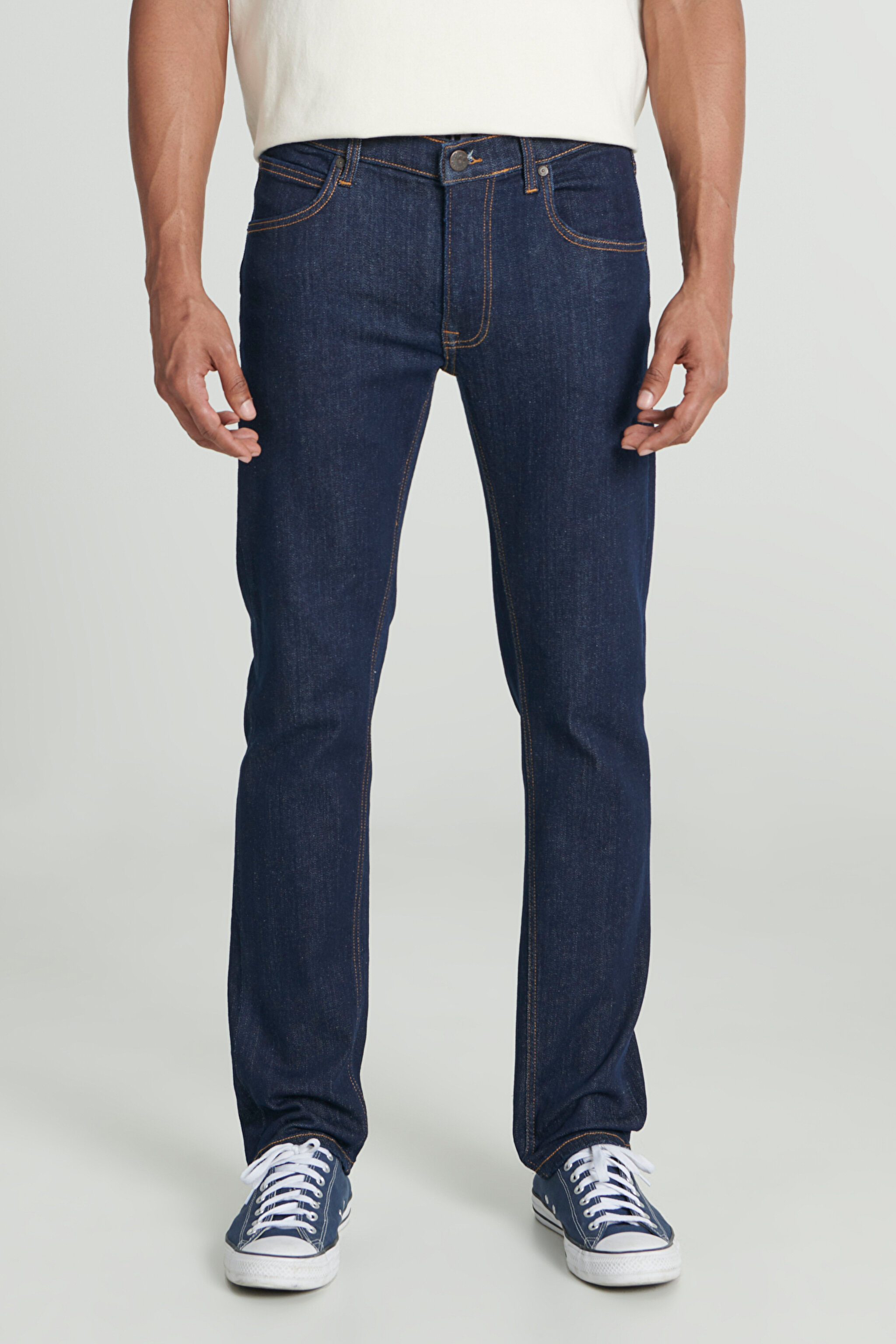 Regular Fit Normal Kesim Normal Bel Düz Paça Daren Lacivert Jean Kot Pantolon - Rinse-L706016401 (görsel 6)