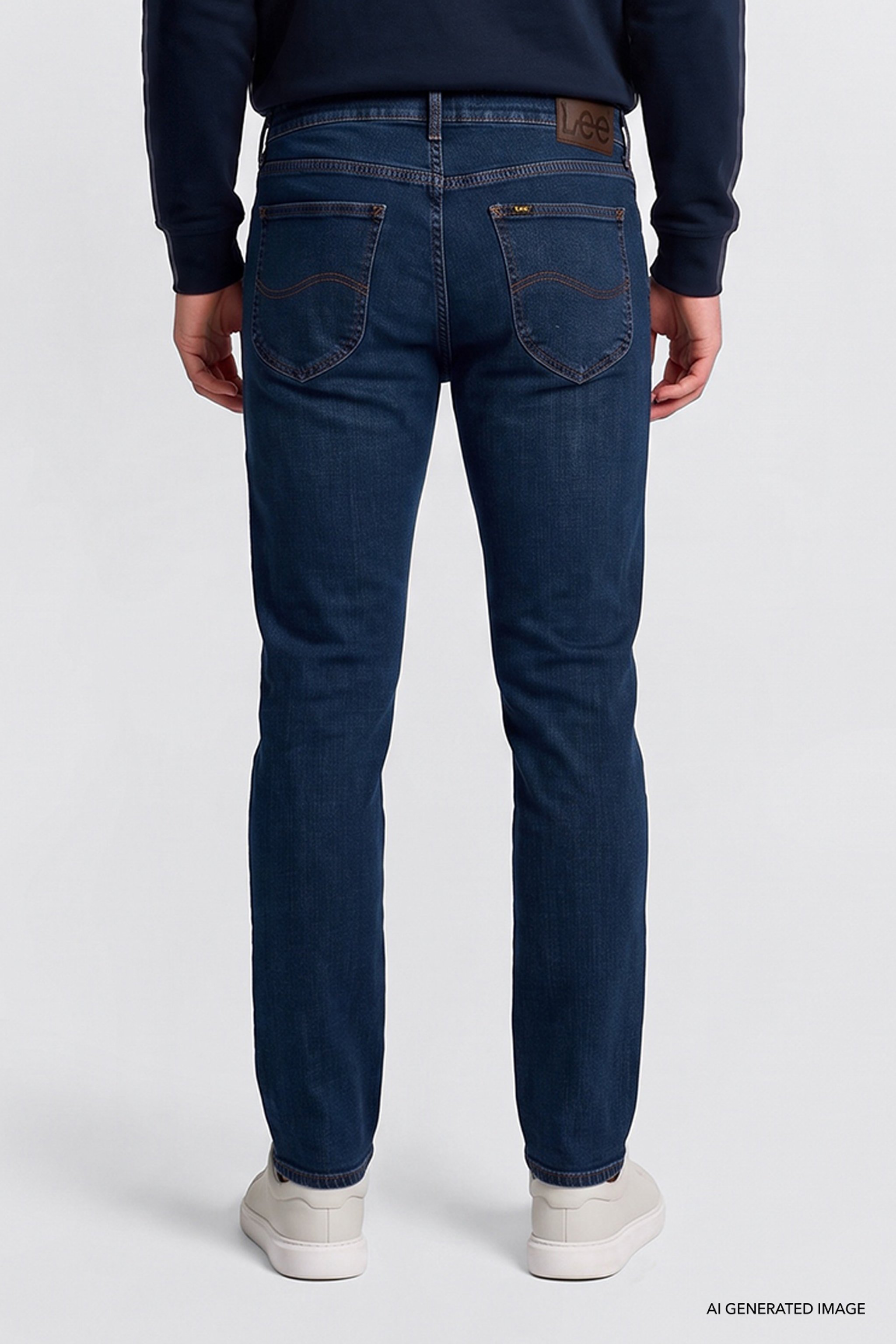 Pamuklu Straight Fit Cepli Esnek Jean Kot Denim Pantolon - Dark Blue-L706260051DB (görsel 4)