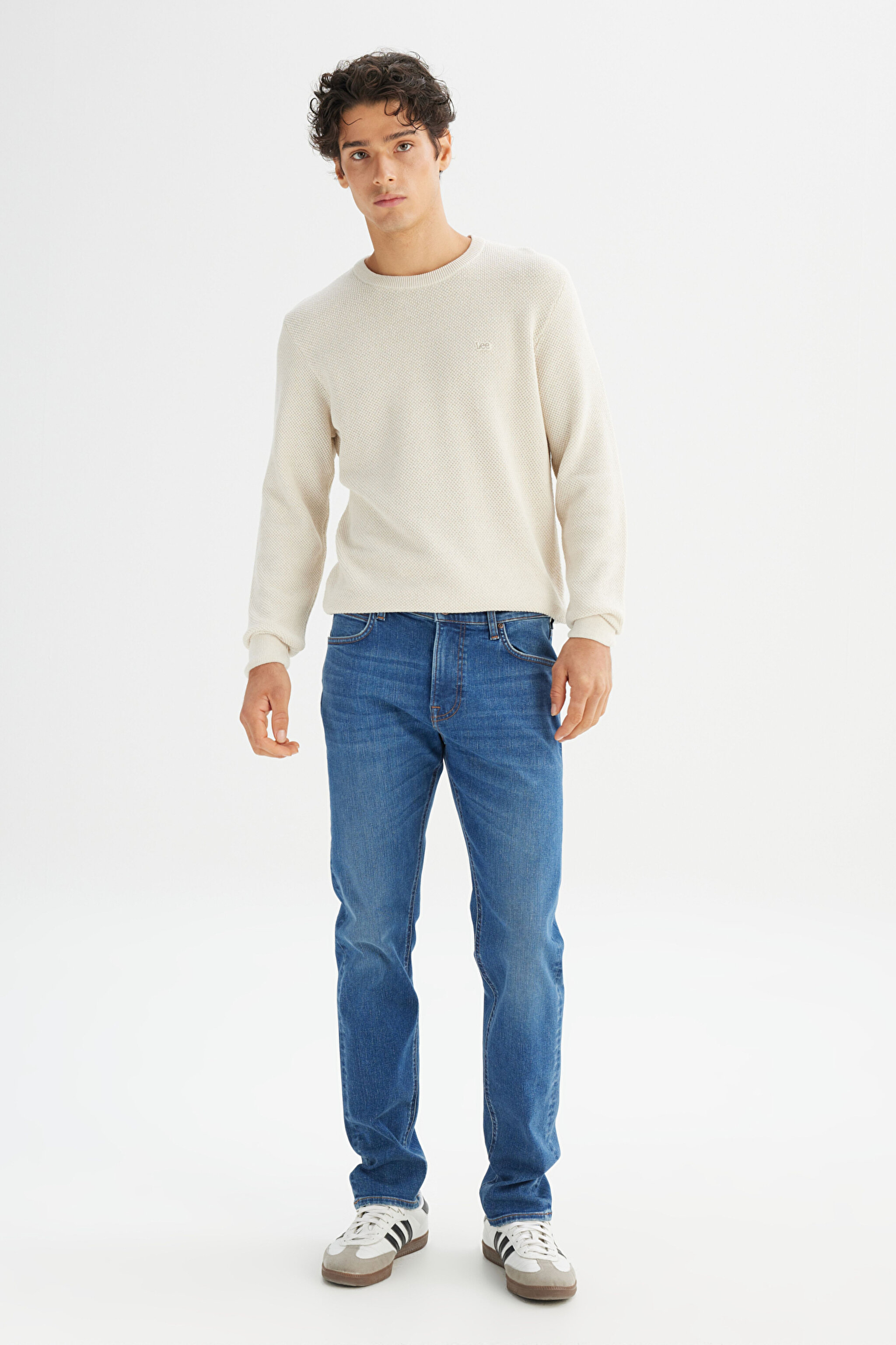 Pamuklu Straight Fit Cepli Esnek Jean Denim Kot Pantolon - Mid Indigo-L70700024381
