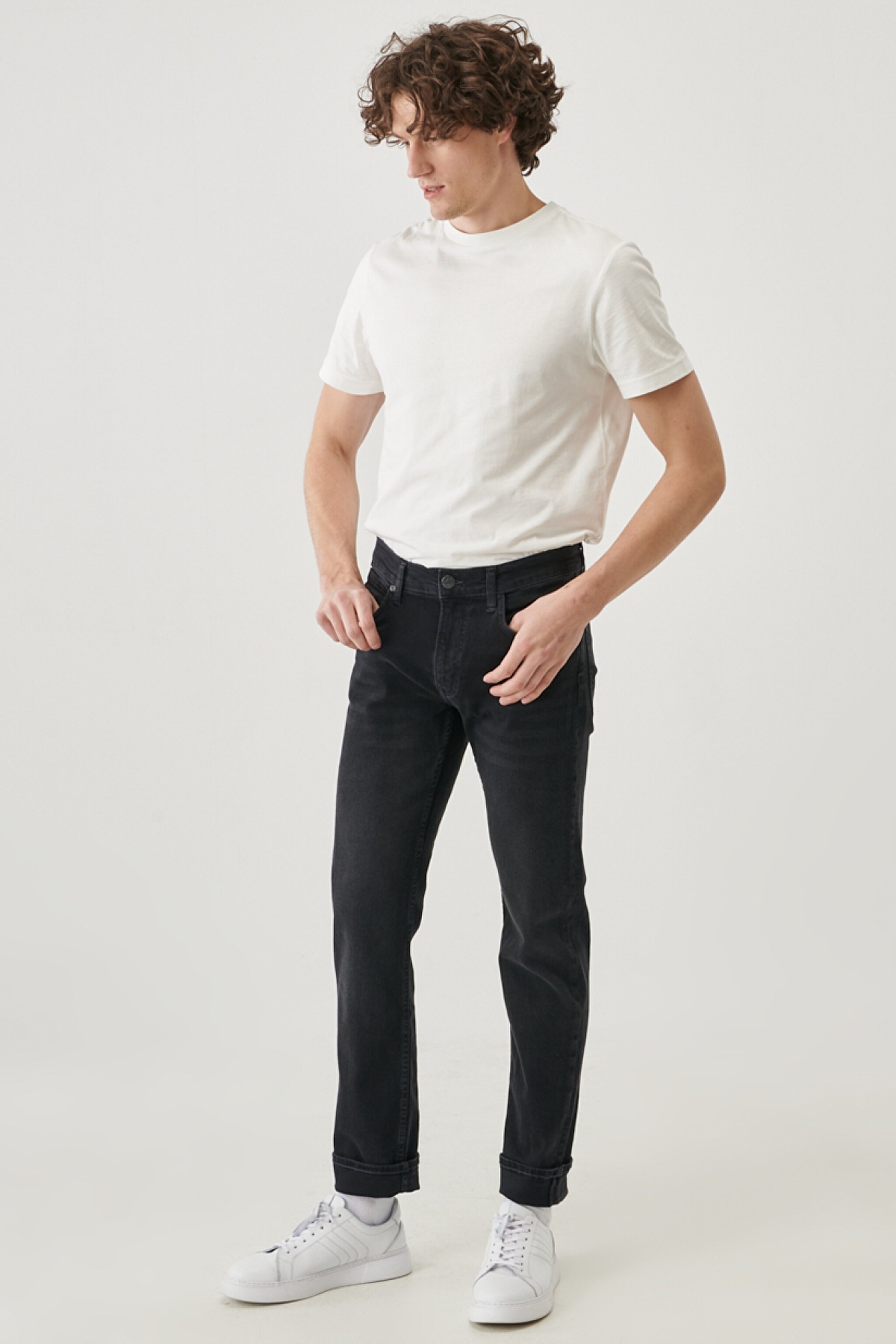 Daren Regular Straight Fit Normal Bel Esnek Jean Kot Pantolon - Bright White-L707014LJ (görsel 2)