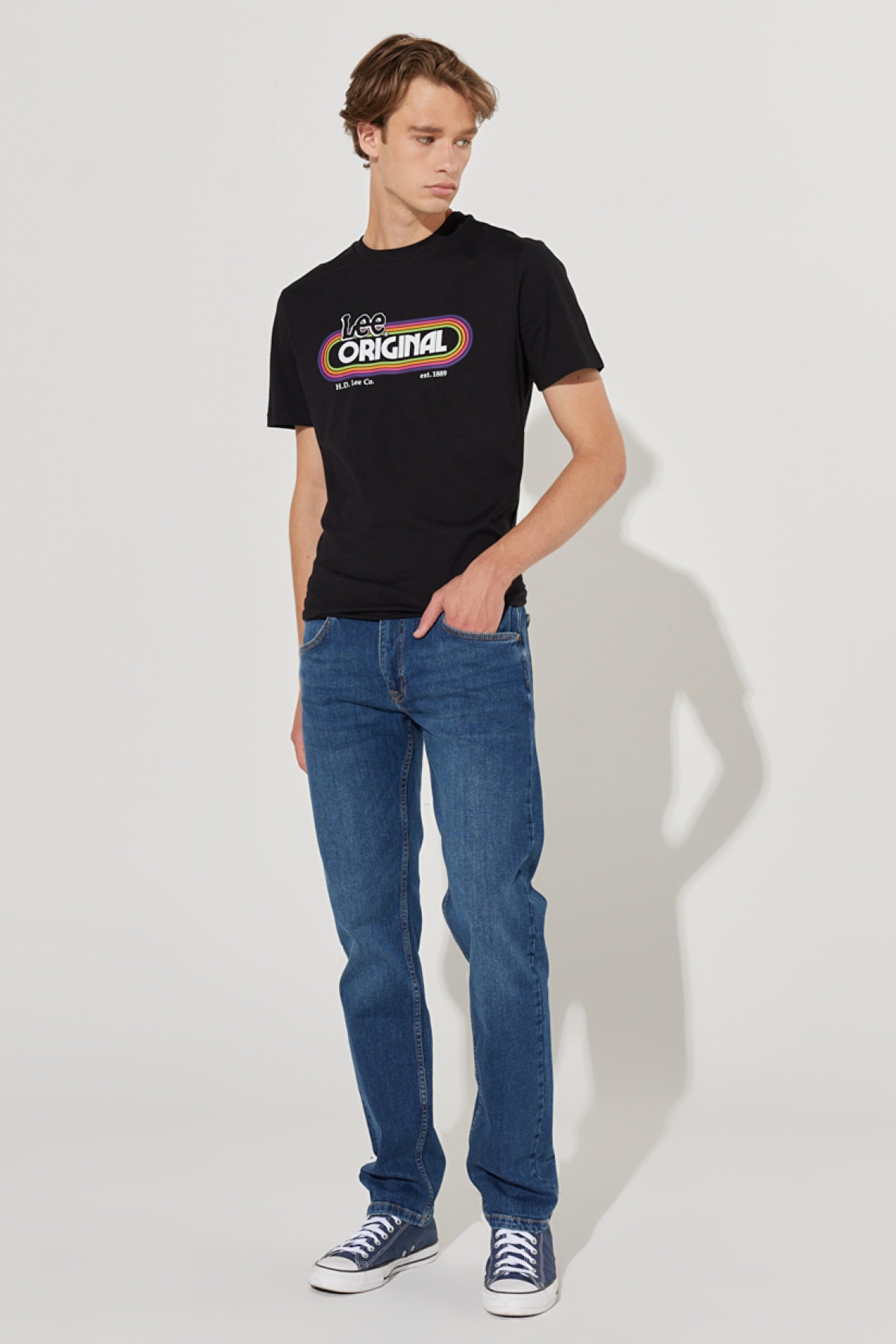 Daren Straight Fit Normal Bel Mavi Esnek Jean Kot Pantolon - Mid Blue-L707042XT (görsel 2)