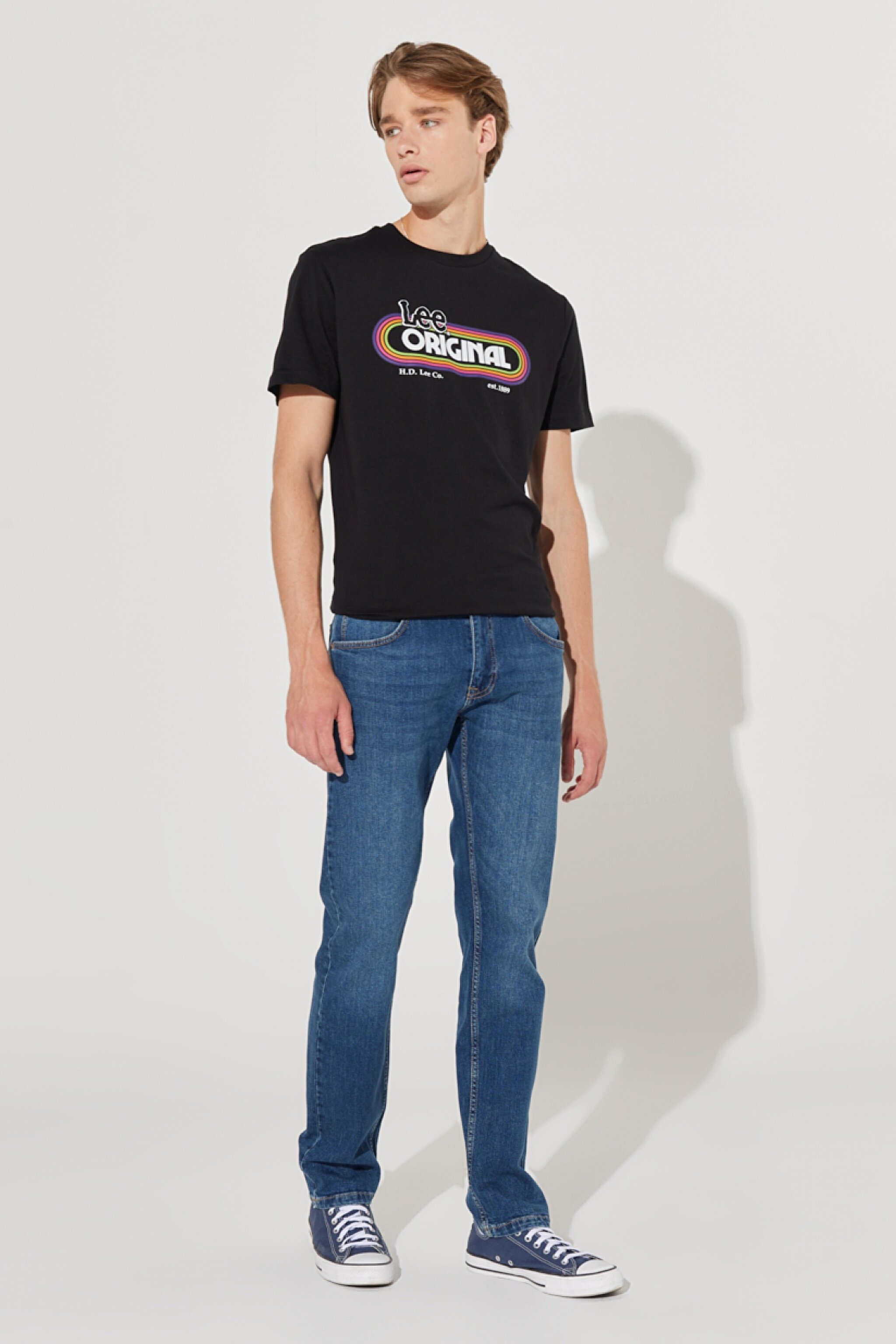 Daren Straight Fit Normal Bel Mavi Esnek Jean Kot Pantolon - Mid Blue-L707042XT (görsel 3)