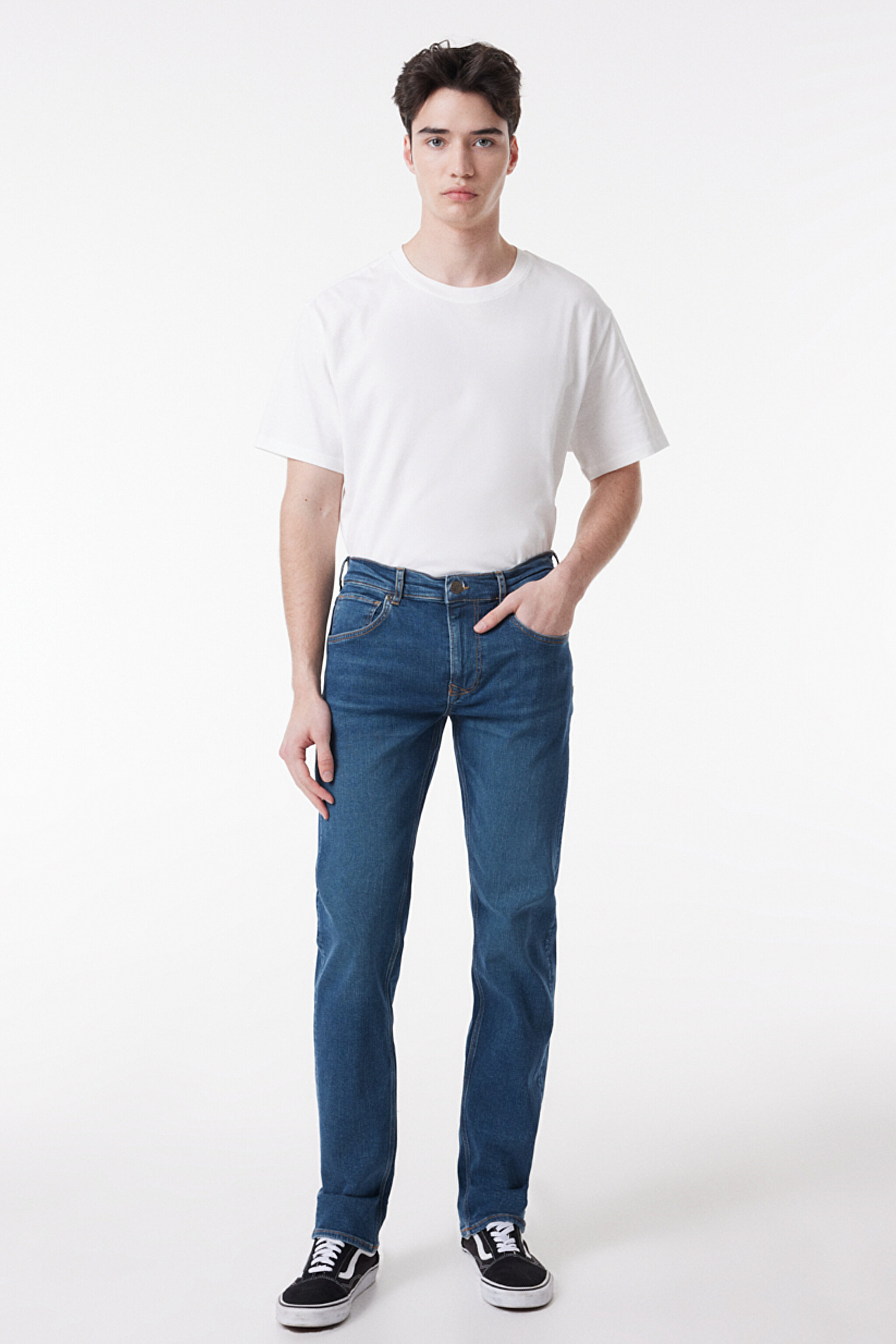 Daren Regular Fit Normal Kesim Normal Bel Mavi Esnek Jean Kot Pantolon