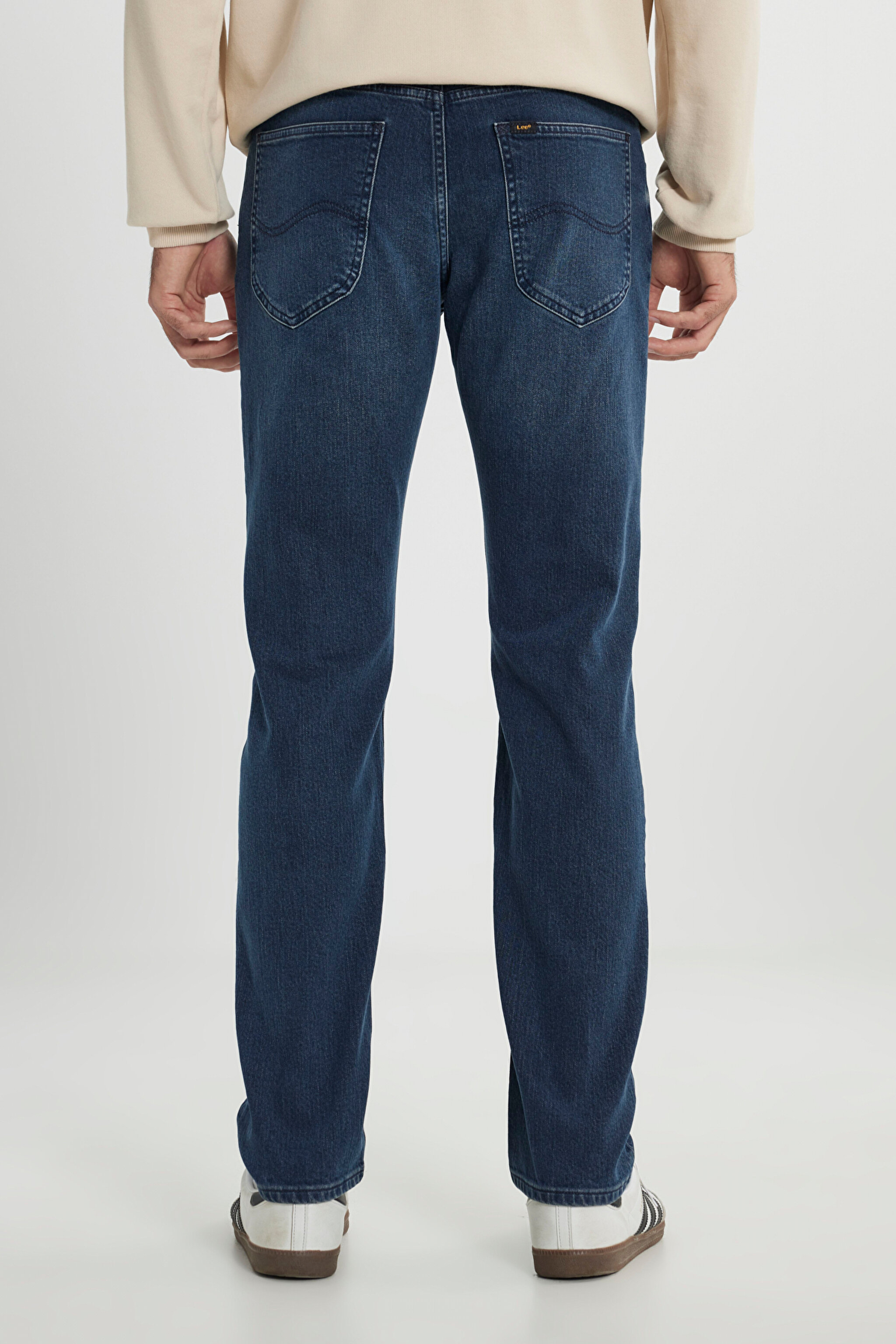 Regular Fit Normal Kesim Normal Bel Düz Paça Daren Mavi Esnek Jean Denim Pantolon - Holland Blue-L7075626586 (görsel 5)