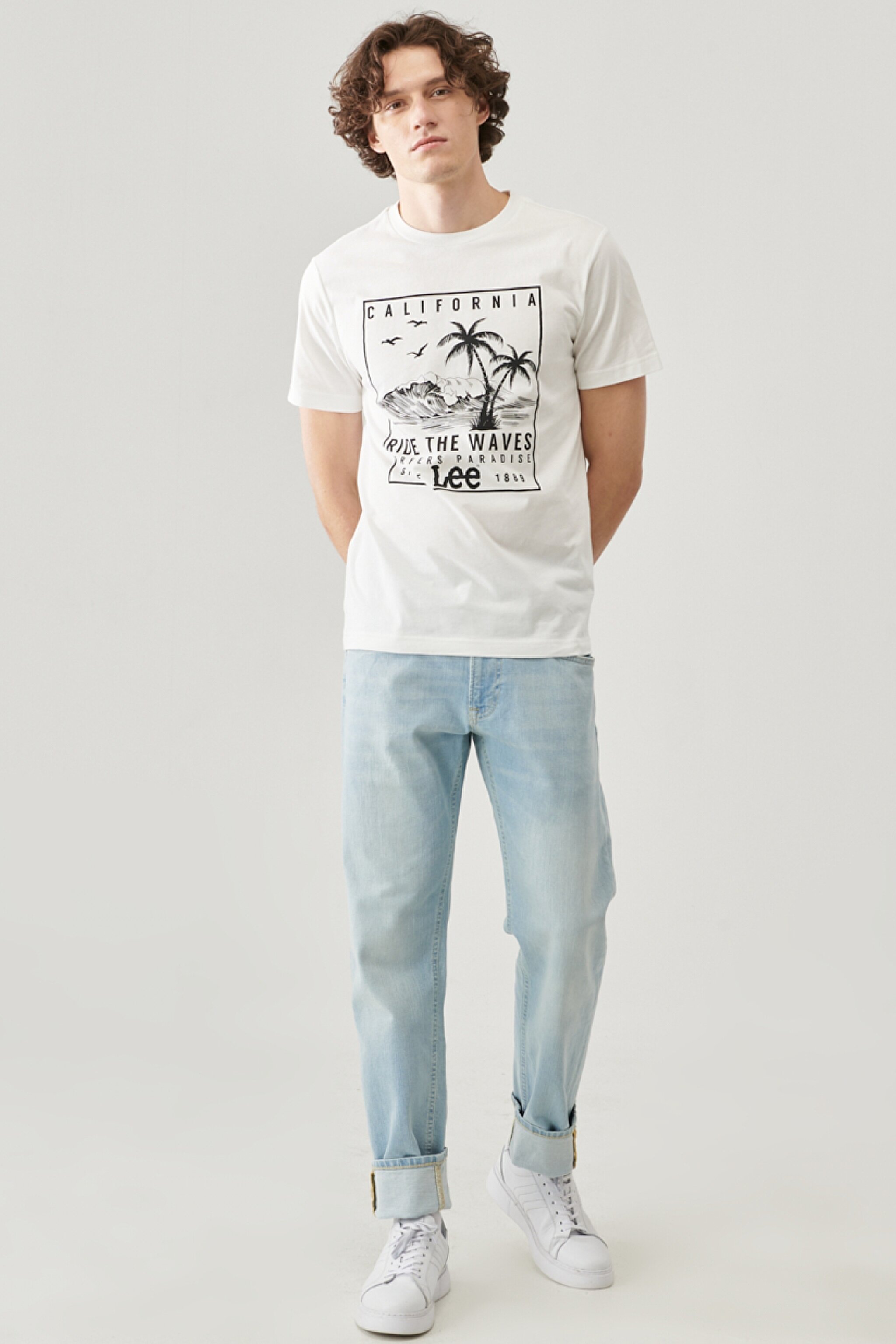 Daren Straight Fit Normal Bel Denim Esnek Jean Kot Pantolon - Bleached Dale-L707DHVJ (görsel 2)