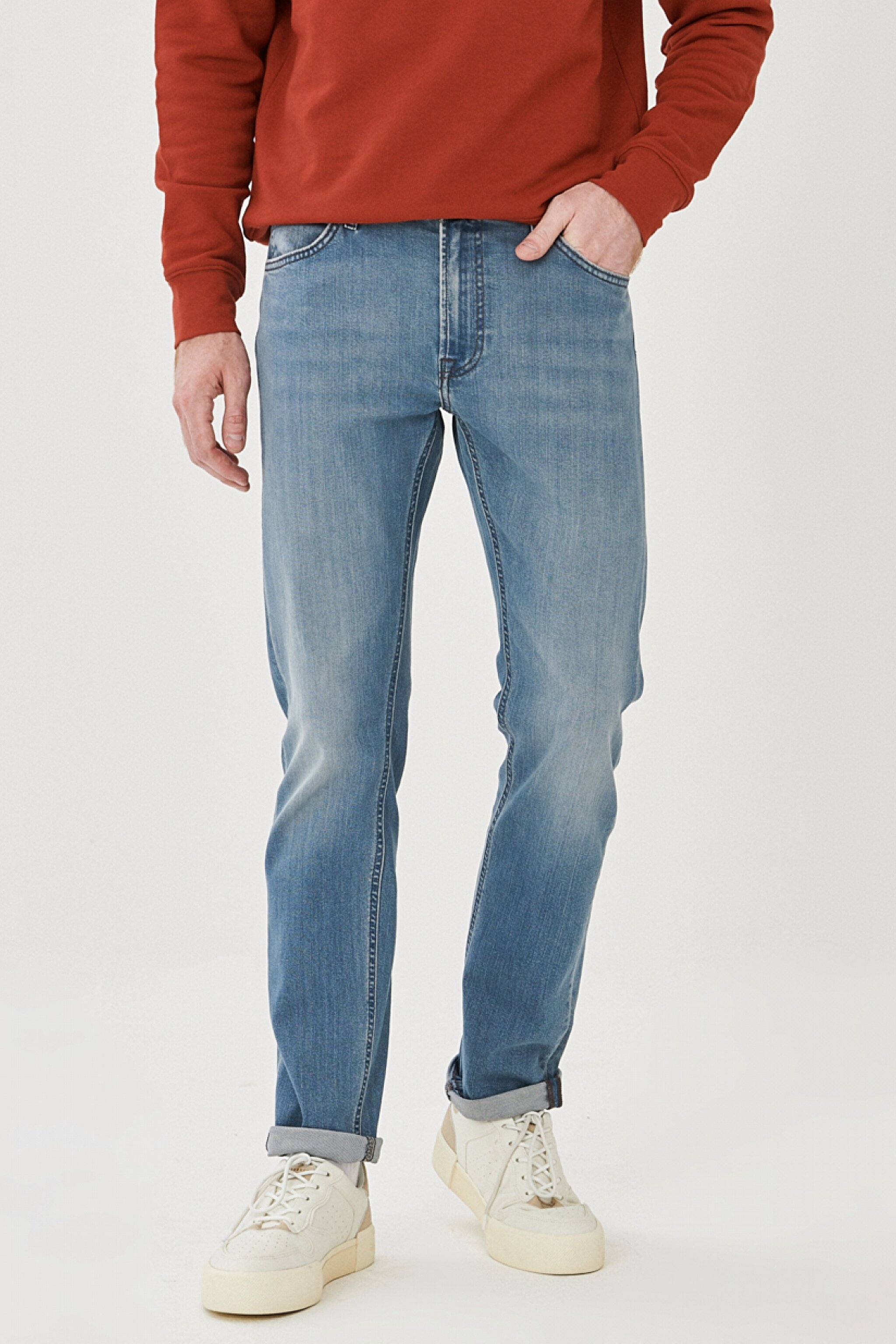 Daren Straight Fit Normal Bel Denim Esnek Jean Kot Pantolon - Light Blue-L707NKUR