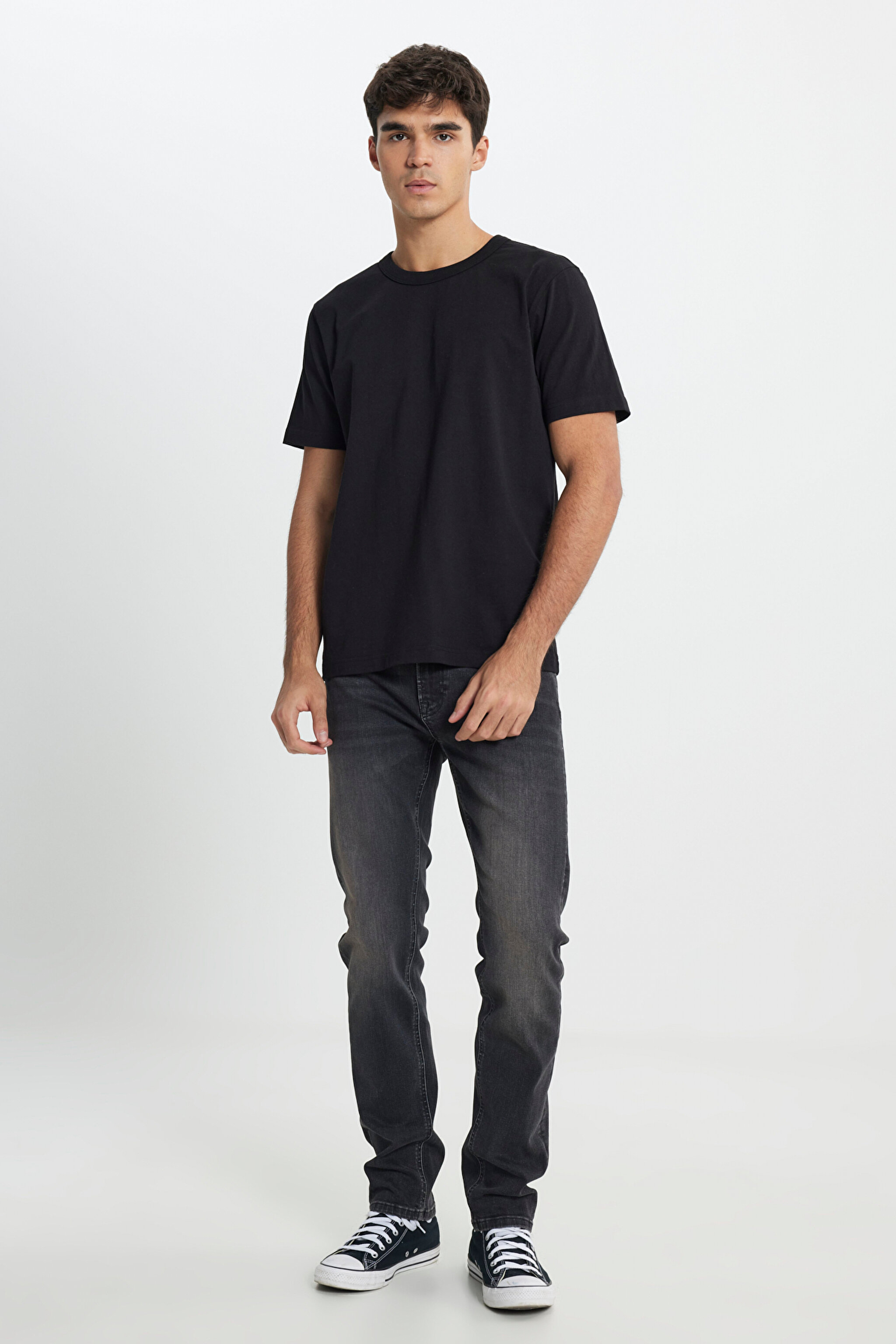 Daren Straight Fit Normal Bel Denim Esnek Jean Kot Pantolon - Dk Worn Magnet-L707PYCB (görsel 2)