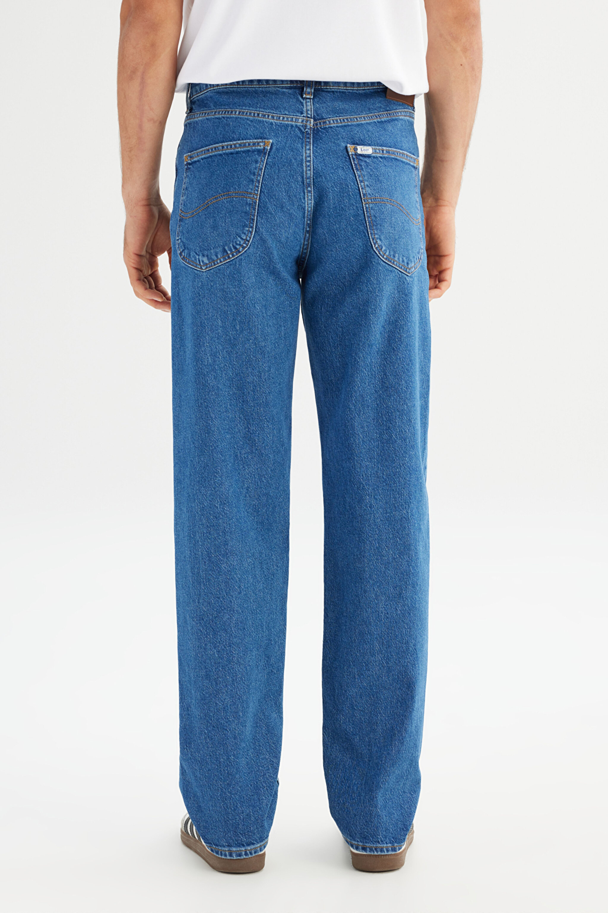 Asher Loose Fit Geniş Kesim Düşük Bel İndigo Denim Jean Pantolon - Mid Indigo-L70E00002381 (görsel 5)