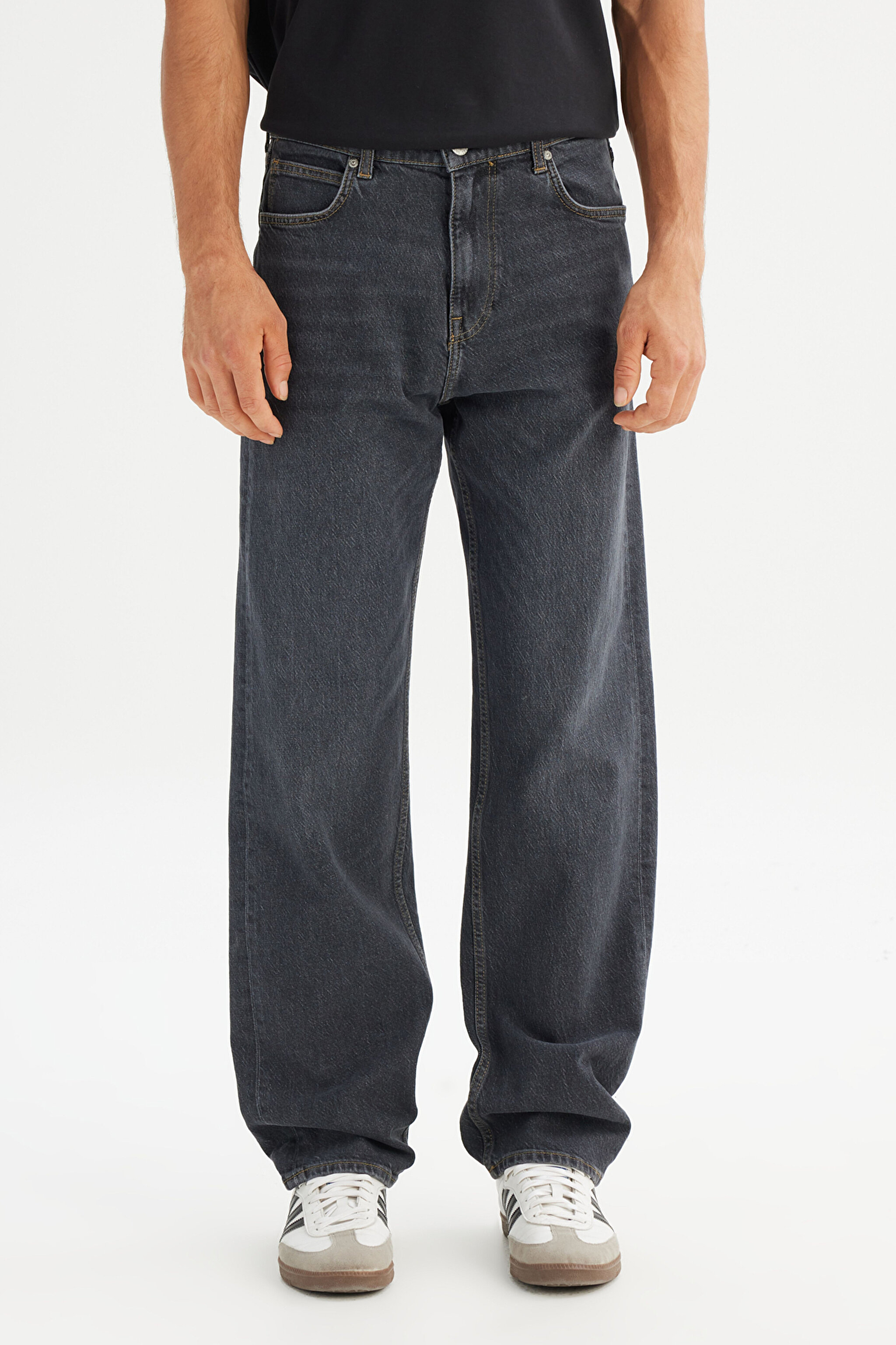 Asher Loose Fit Rahat Kesim Düşük Bel Siyah Denim Jean Pantolon - Black-L70E00003001 (görsel 2)