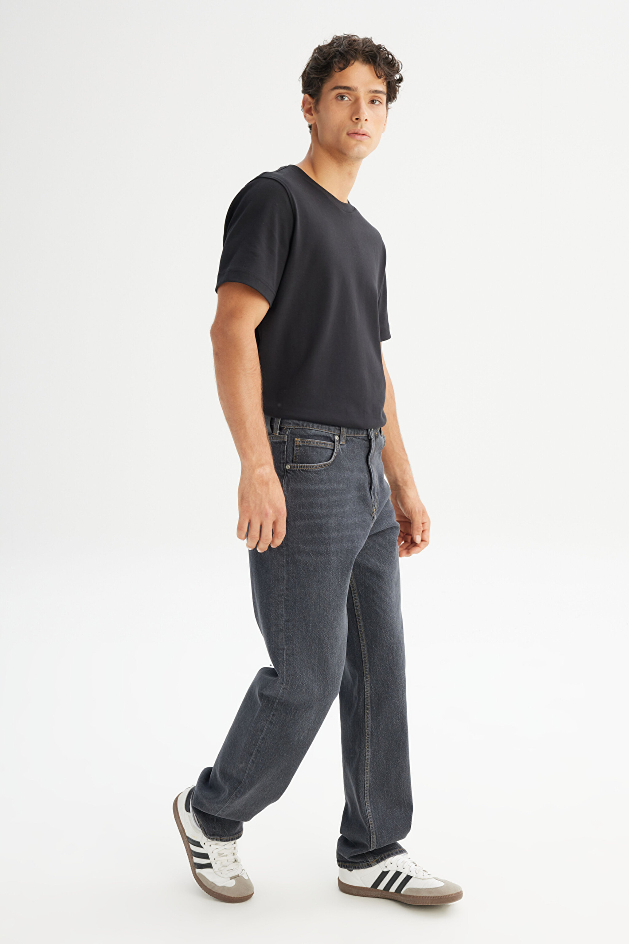 Asher Loose Fit Rahat Kesim Düşük Bel Siyah Denim Jean Pantolon - Black-L70E00003001 (görsel 3)