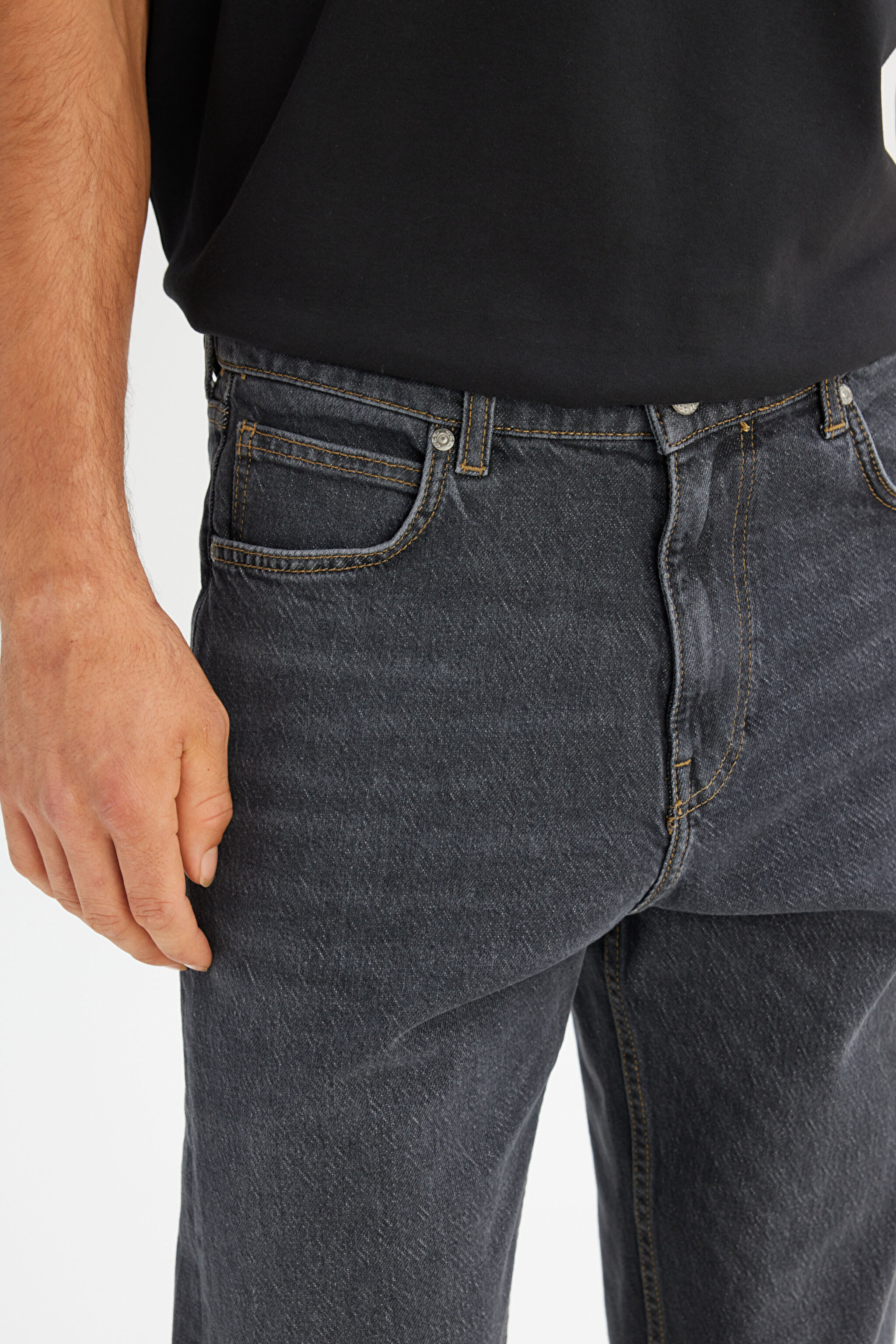 Asher Loose Fit Rahat Kesim Düşük Bel Siyah Denim Jean Pantolon - Black-L70E00003001 (görsel 4)