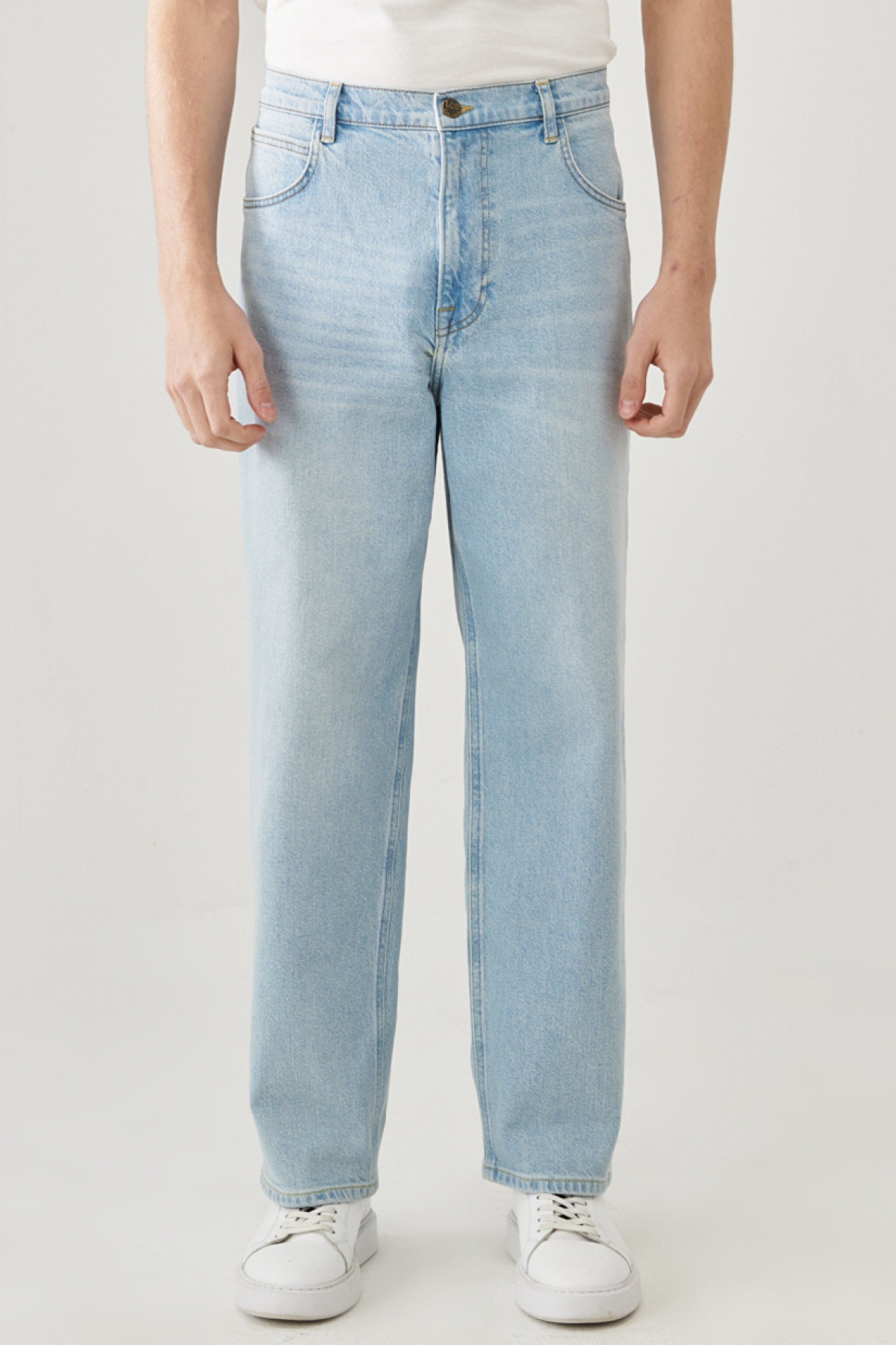 Loose Straight Fit Denim Jean Kot Pantolon