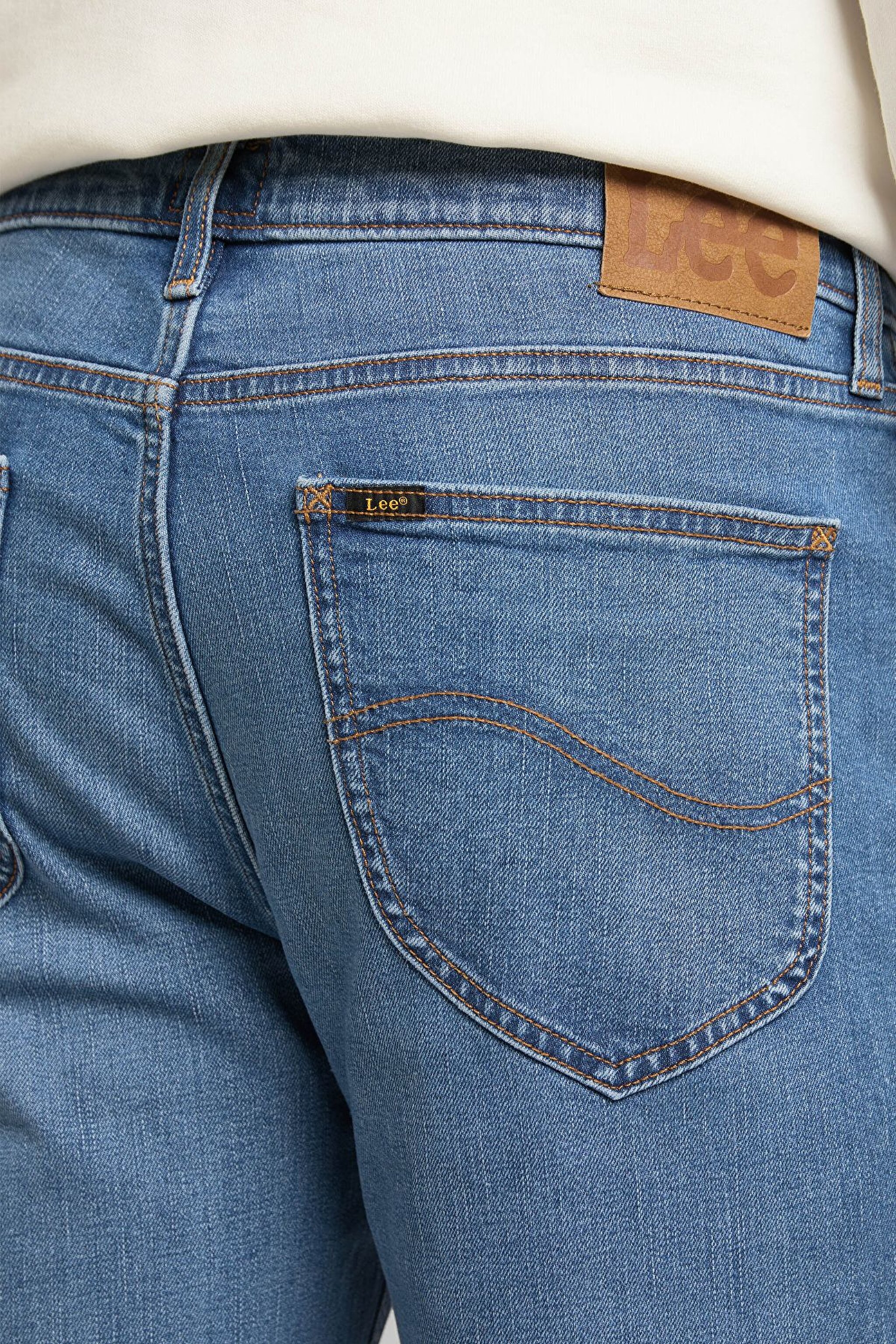 West Relaxed Straight Fit Normal Bel Mavi Esnek Jean Kot Pantolon - Mid Worn in-L70WCAC55 (görsel 5)
