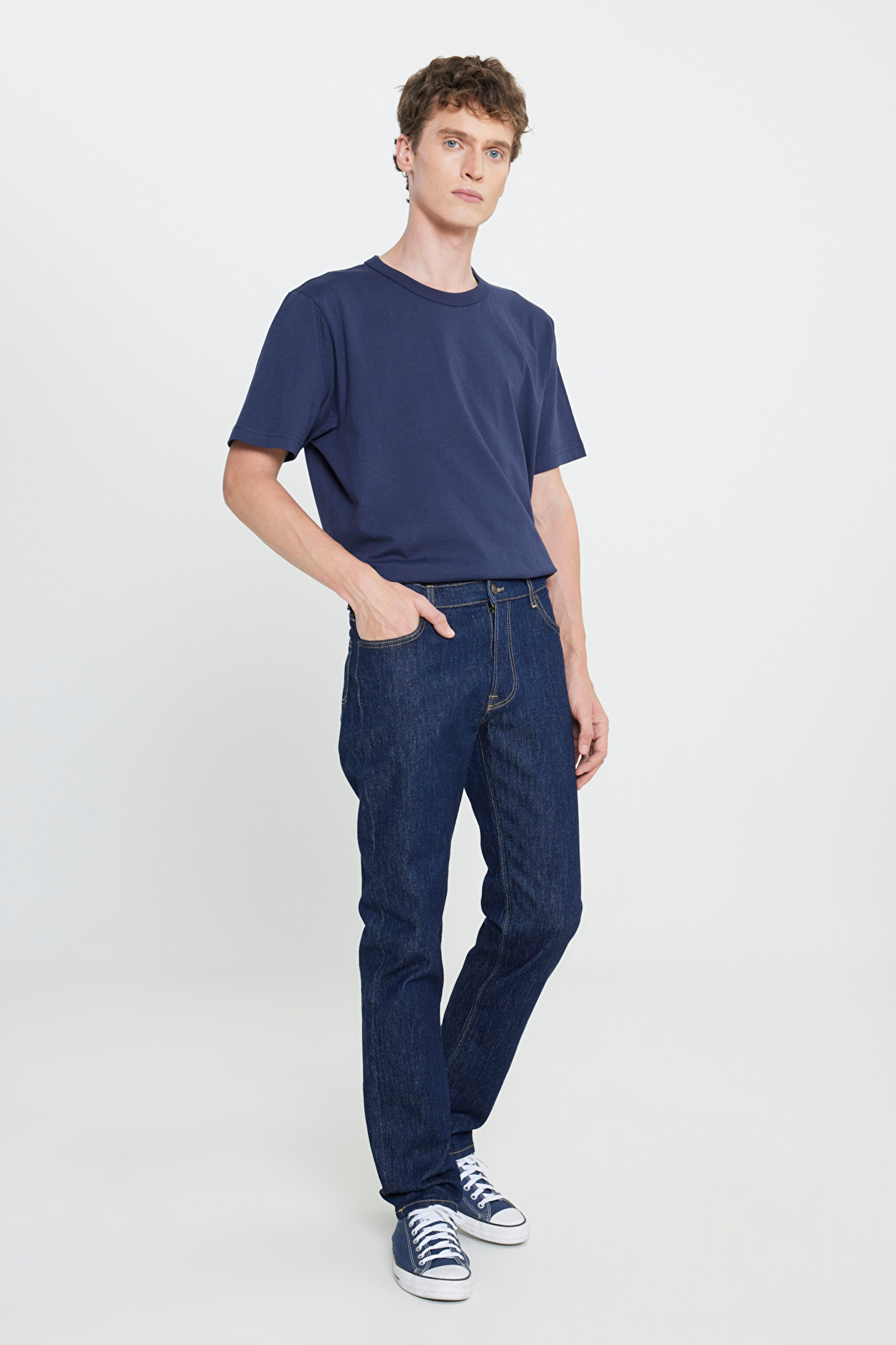 West Straight Fit Normal Bel Esnek Jean Kot Pantolon - Rinse-L70WMW36 (görsel 2)