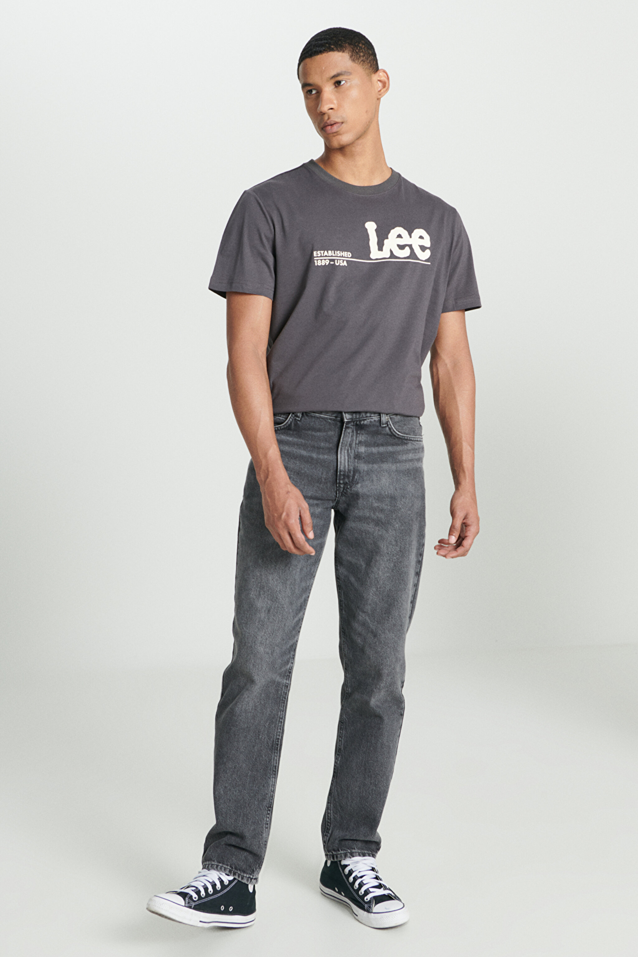 West Loose Fit Rahat Kesim %100 Pamuk Gri Jean Kot Pantolon